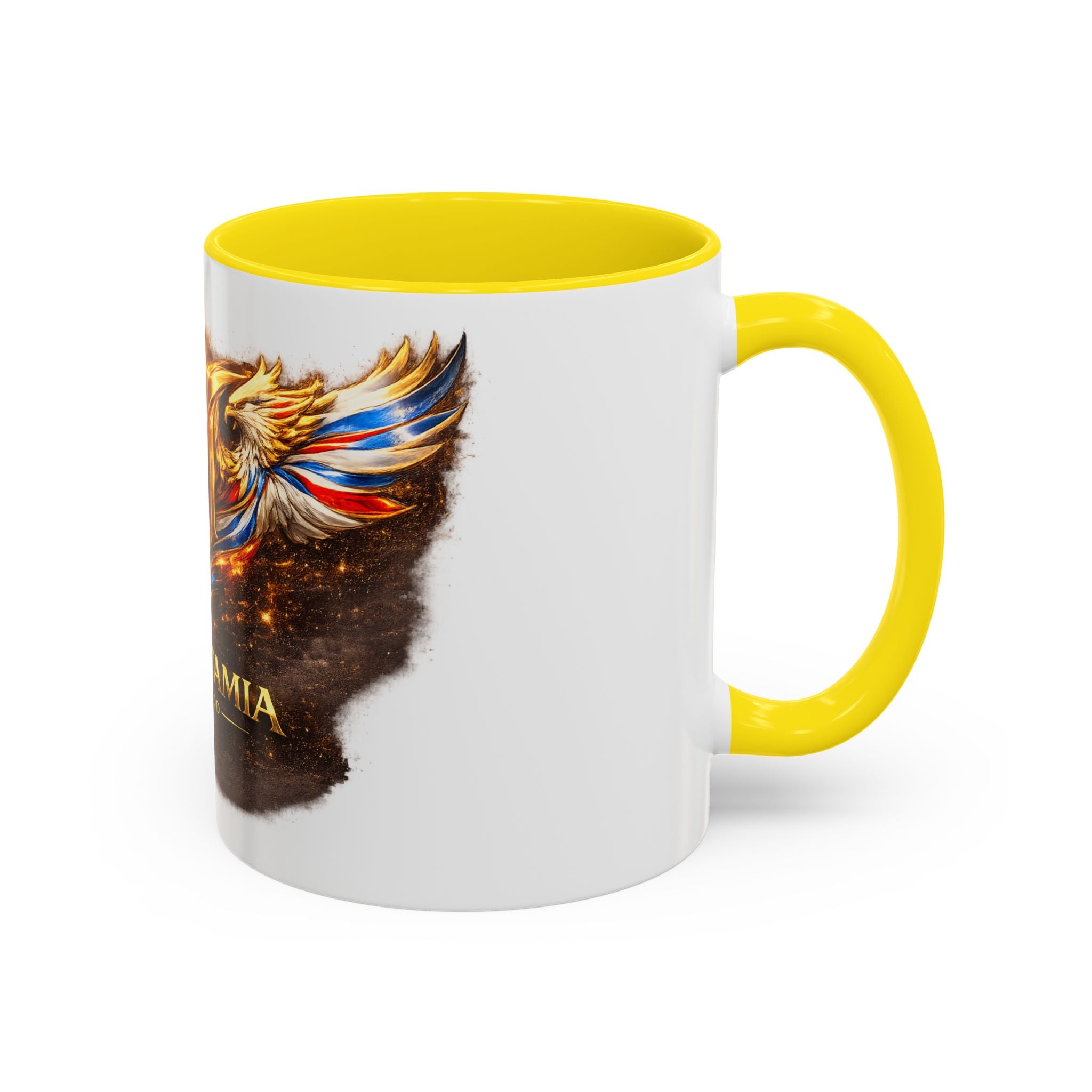 Mesopotamia "One Blood" Accent Coffee Mug – Patriotic Golden Emblem (11oz)
