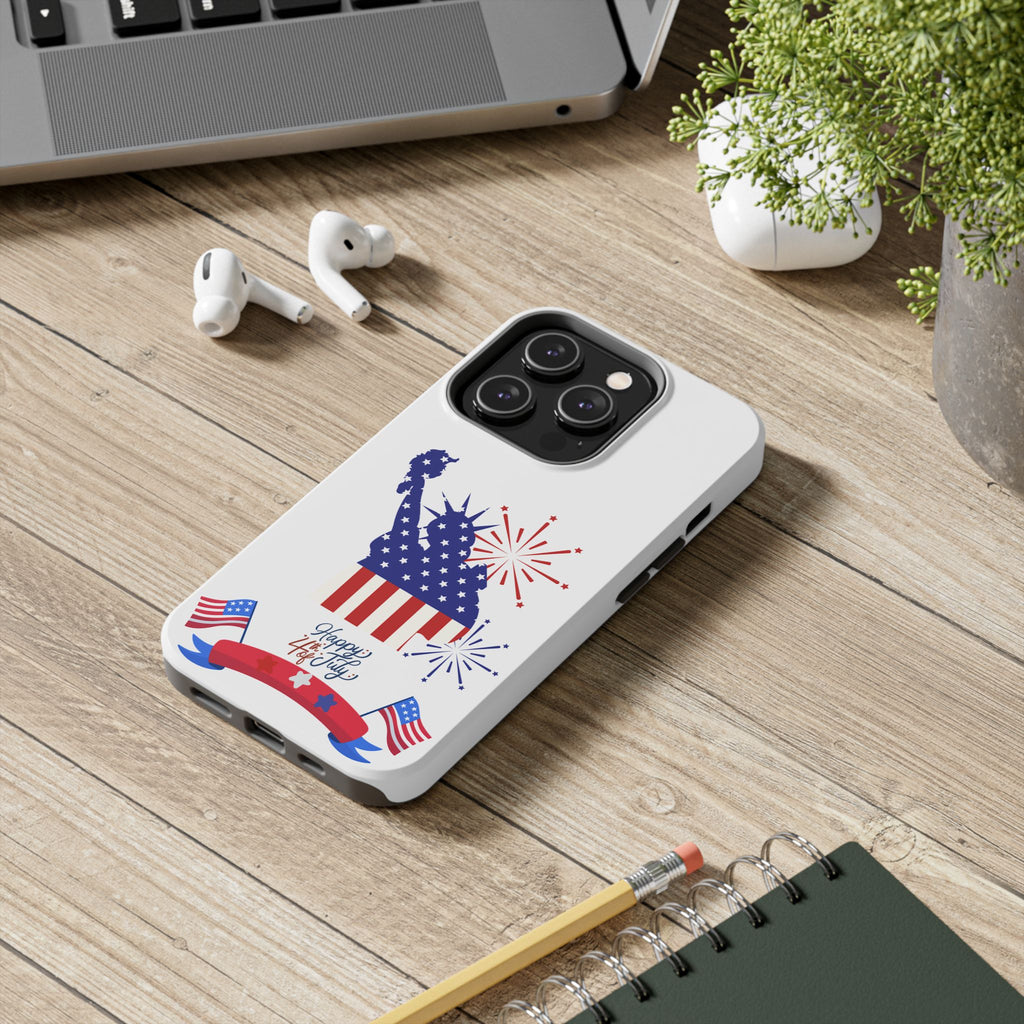 4th of July Tough Phone Case — Statue of Liberty USA Flag Design