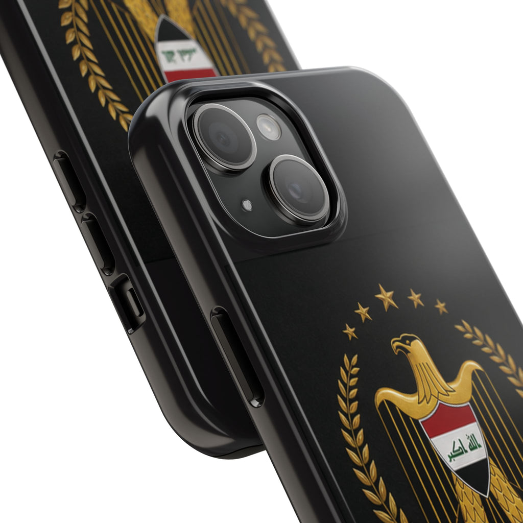 Iraq Coat of Arms Tough Phone Case — Arabic ‘Allahu Akbar’ Military Eagle Design