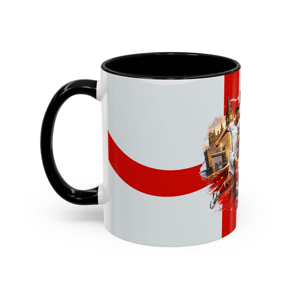 England 2026 Football Cup Accent Mug — Lion & St. George Soccer Coffee Cup (11/15oz)