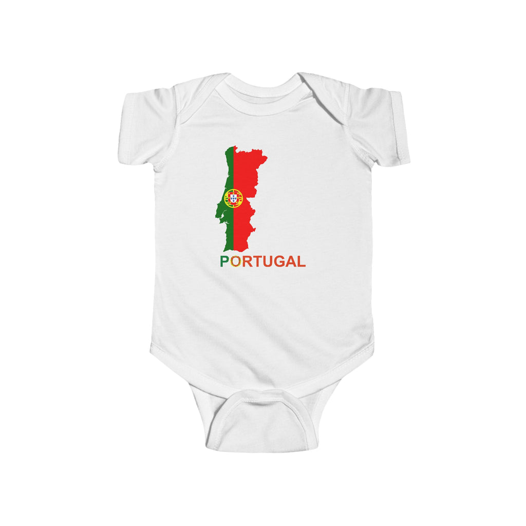 Portugal Baby Bodysuit — Infant Onesie with Portugal Map & Flags