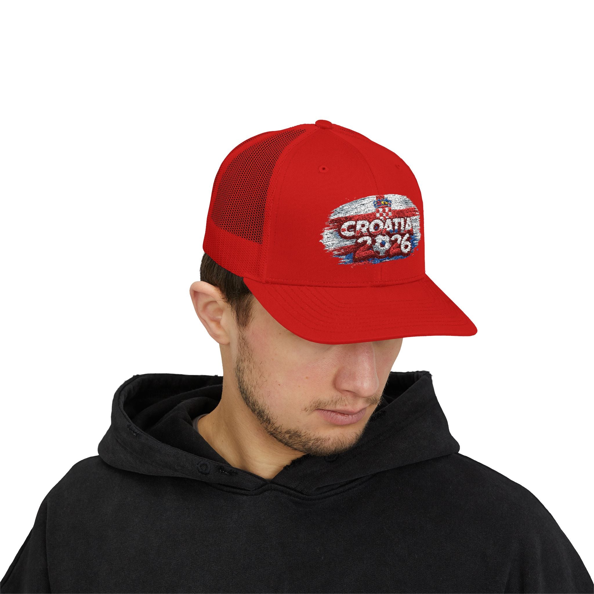 Croatia 2026 Sparkle Flag Trucker Cap