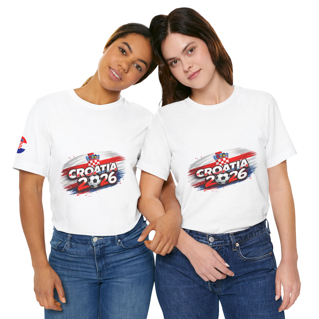 Croatia 2026 Soccer Fan Tee — Croatian Flag Ribbon Football Jersey Shirt