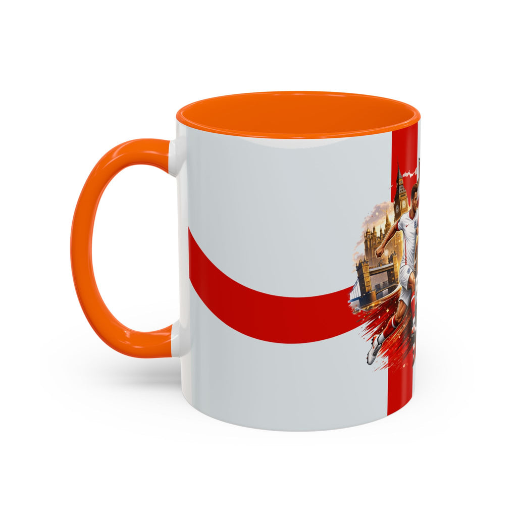 England 2026 Football Cup Accent Mug — Lion & St. George Soccer Coffee Cup (11/15oz)