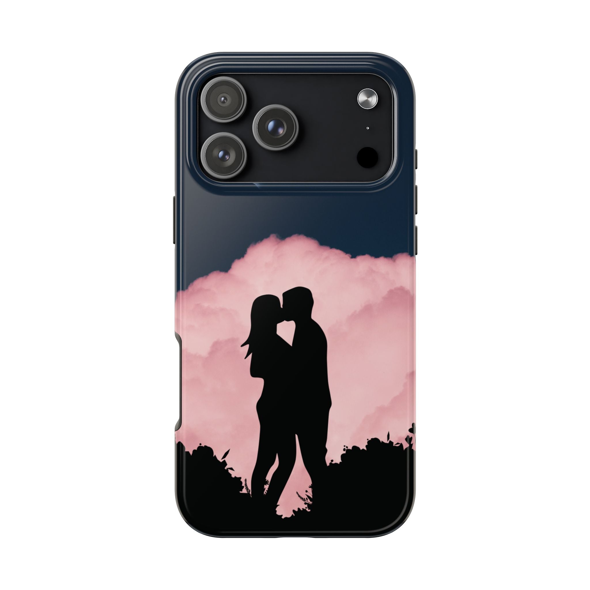 Tough Phone Case — Romantic Couple Silhouette with Moon & Pink Cloud