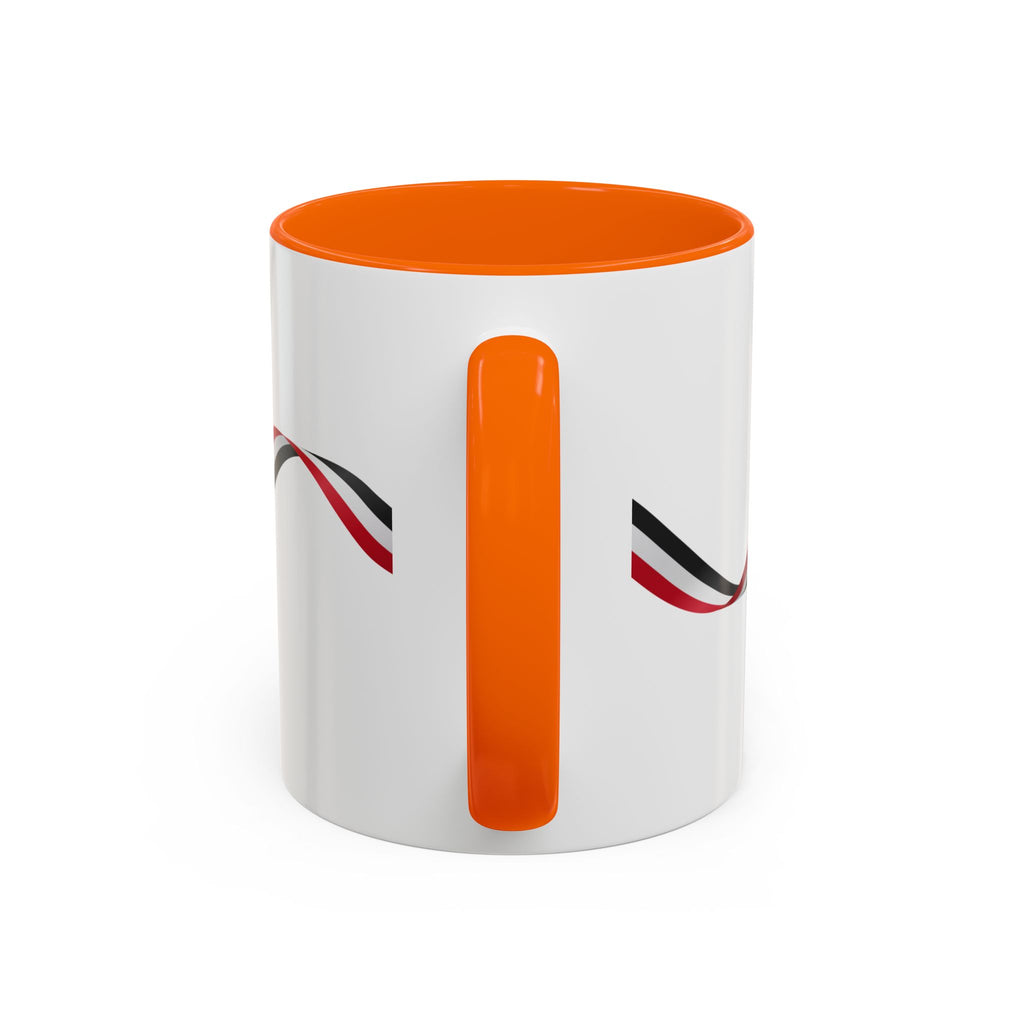 Iraq Lion Head Accent Coffee Mug with Arabic Script and Flag Ribbon – Patriotic Iraq Gift (11/15oz)
