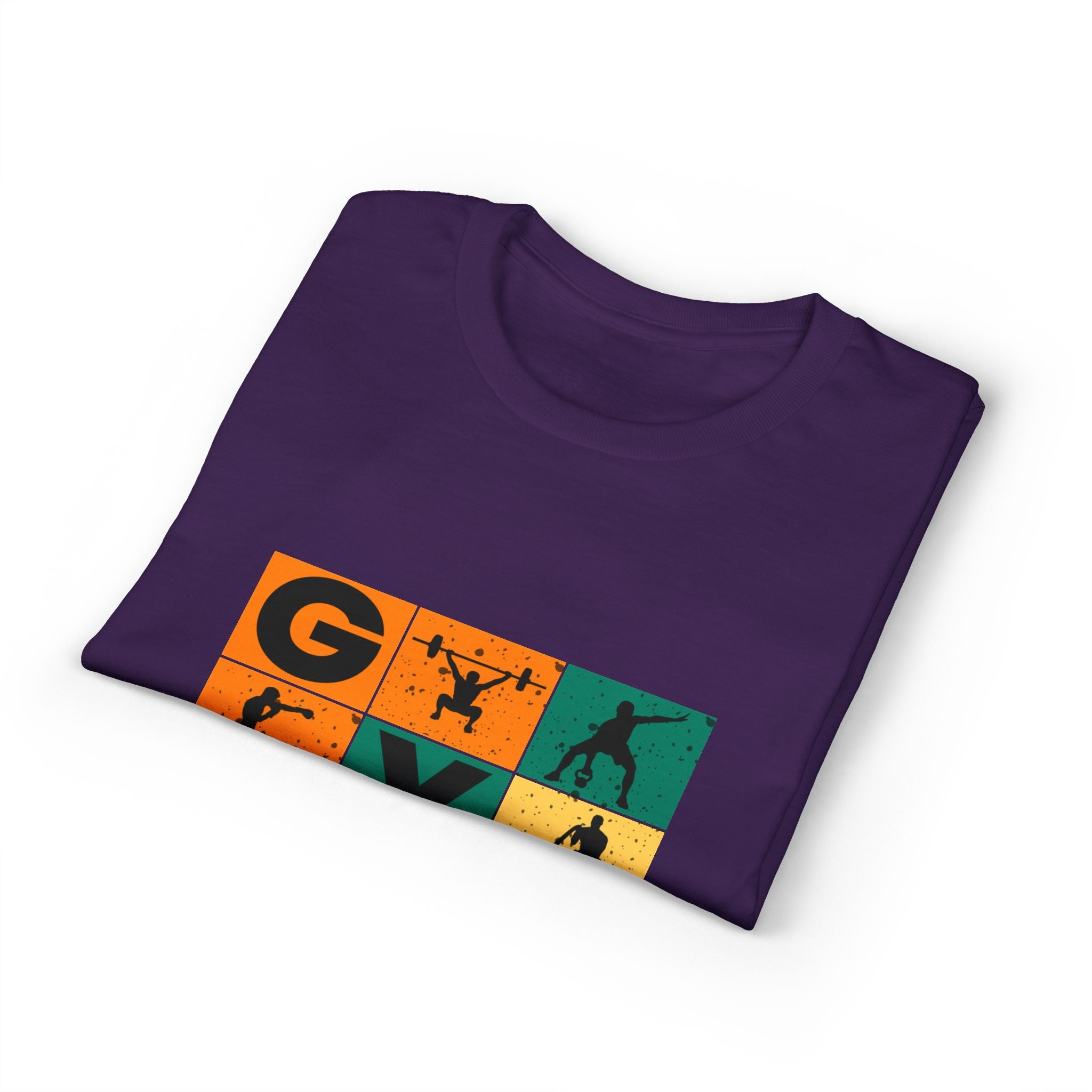 Gym Blocks Graphic T-Shirt — Retro Fitness Silhouette Tee