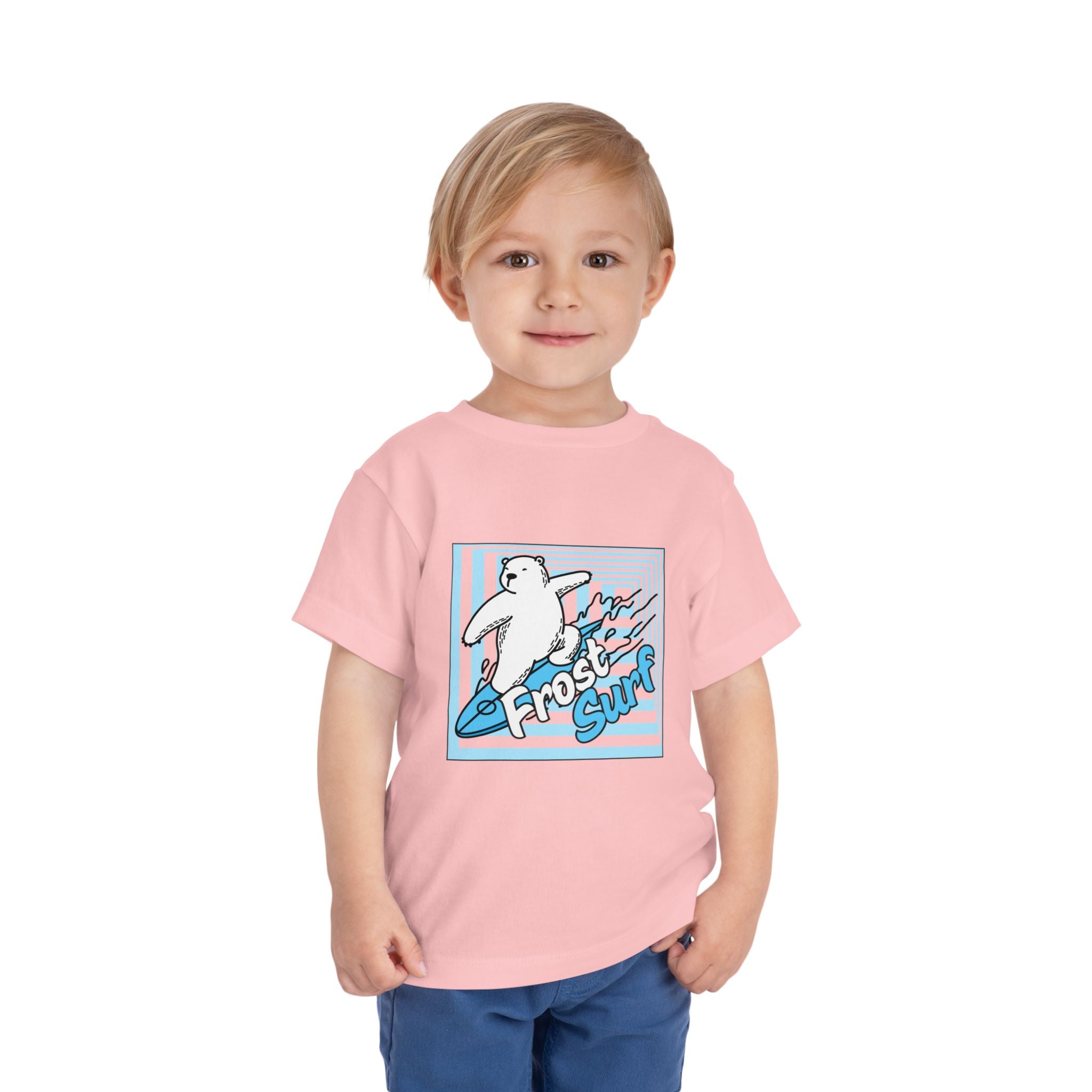 Frost Surf Polar Bear Toddler Tee — Cute Surfing Arctic Graphic Shirt