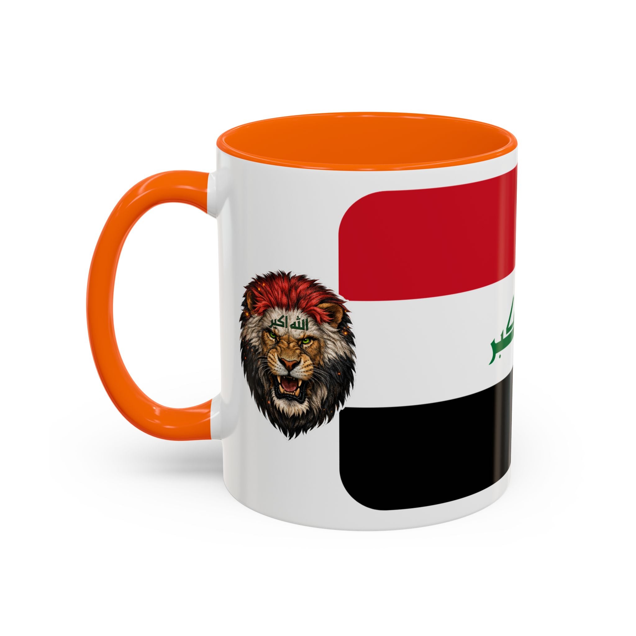 Iraq Flag Accent Coffee Mug with Lion Emblem – Patriotic Iraqi 11/15oz Mug