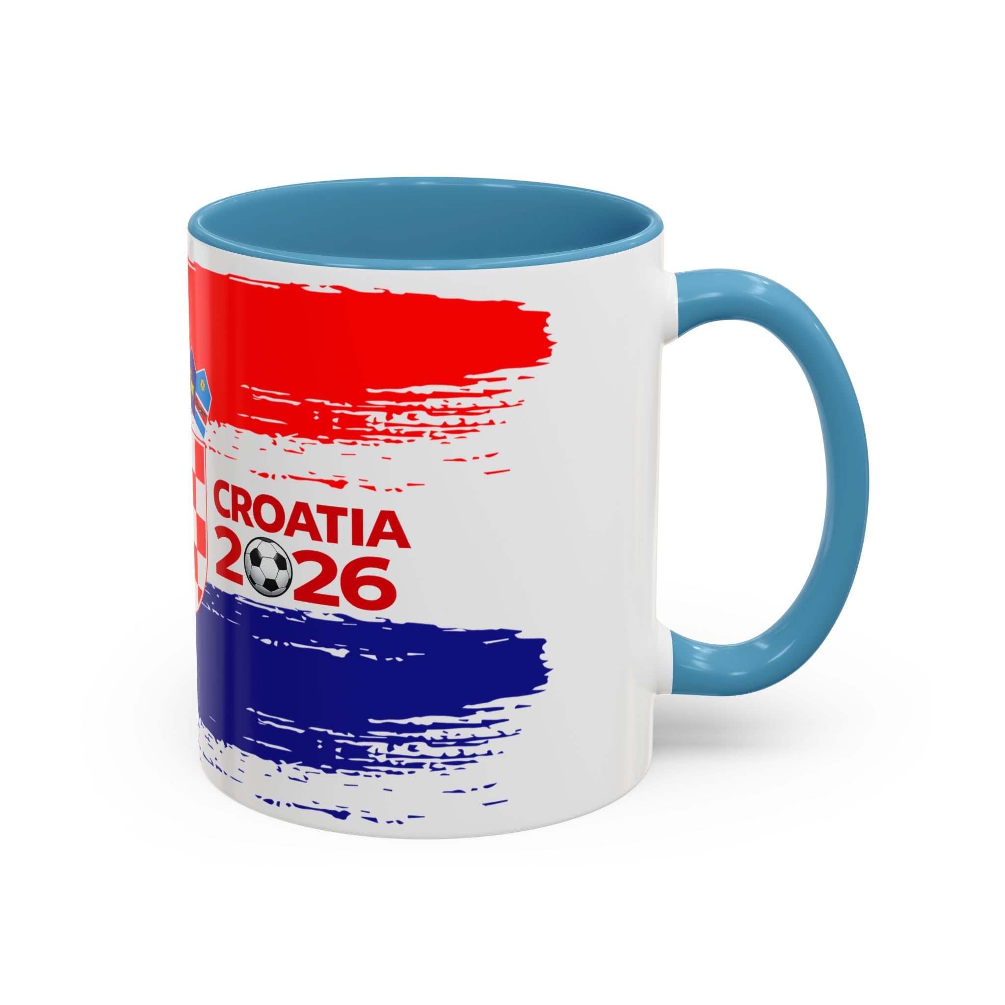 Croatia 2026 Accent Coffee Mug – Red White Blue Crest Soccer Fan Gift