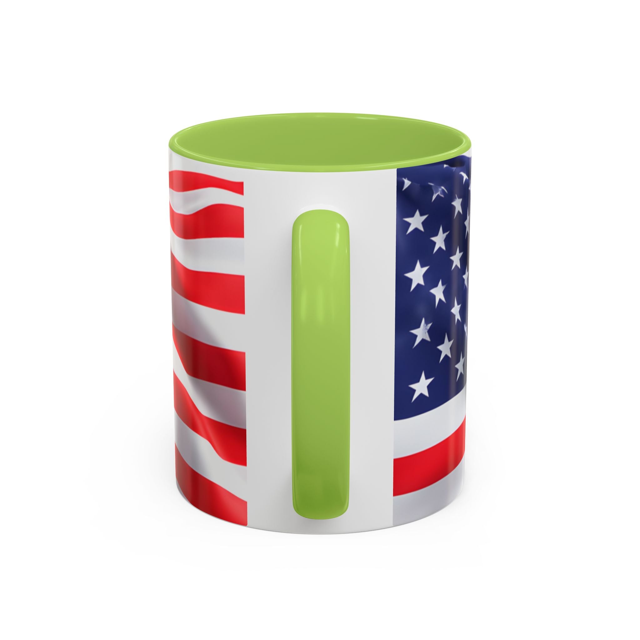 American Flag Accent Coffee Mug — Patriotic USA Stars & Stripes Ceramic Mug (11/15oz)