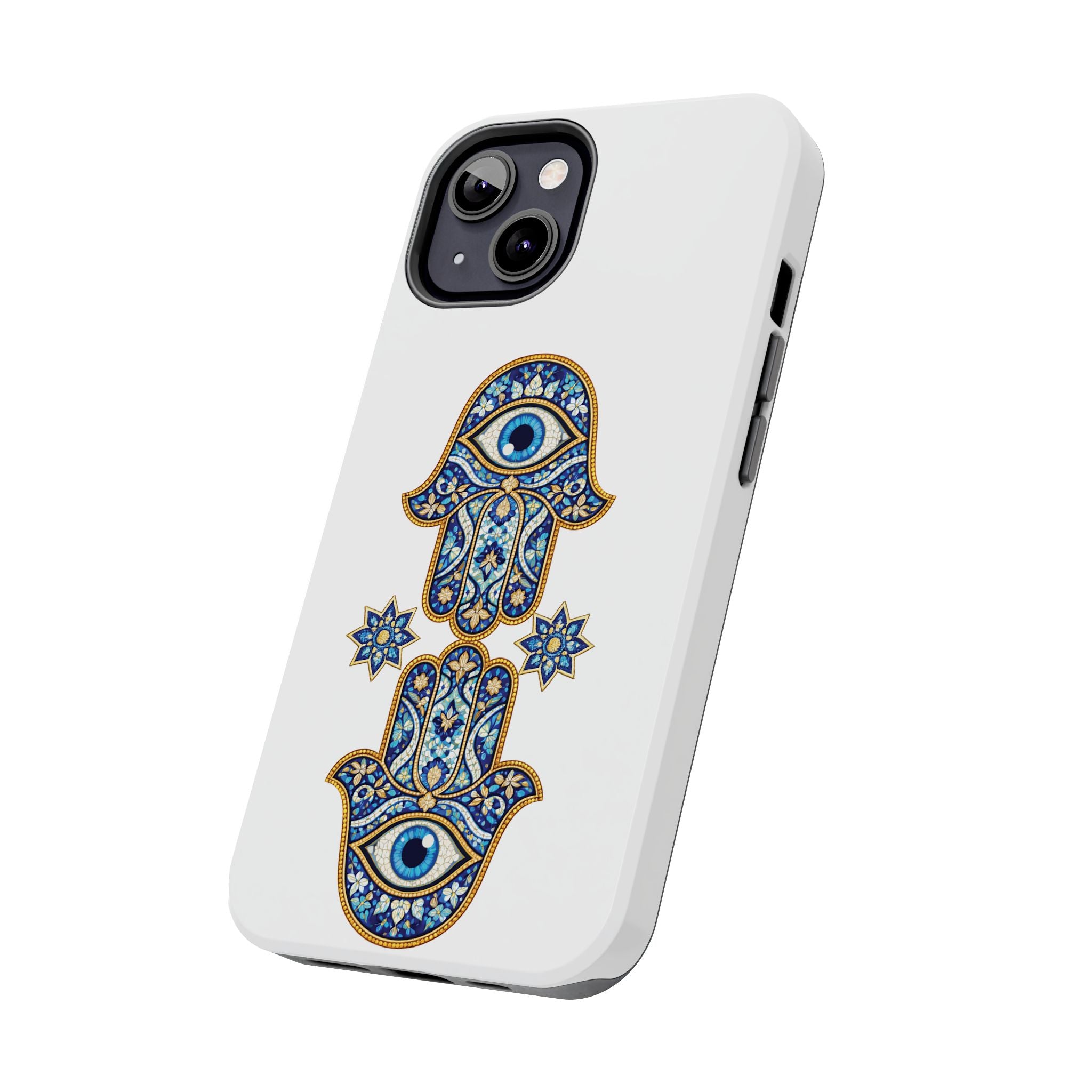 Hamsa Eye Tough Phone Case — Blue Mosaic Protective Phone Cover