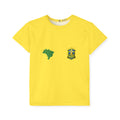 Brazil Kids Soccer Jersey – Yellow AOP Shirt with Flag and Crest