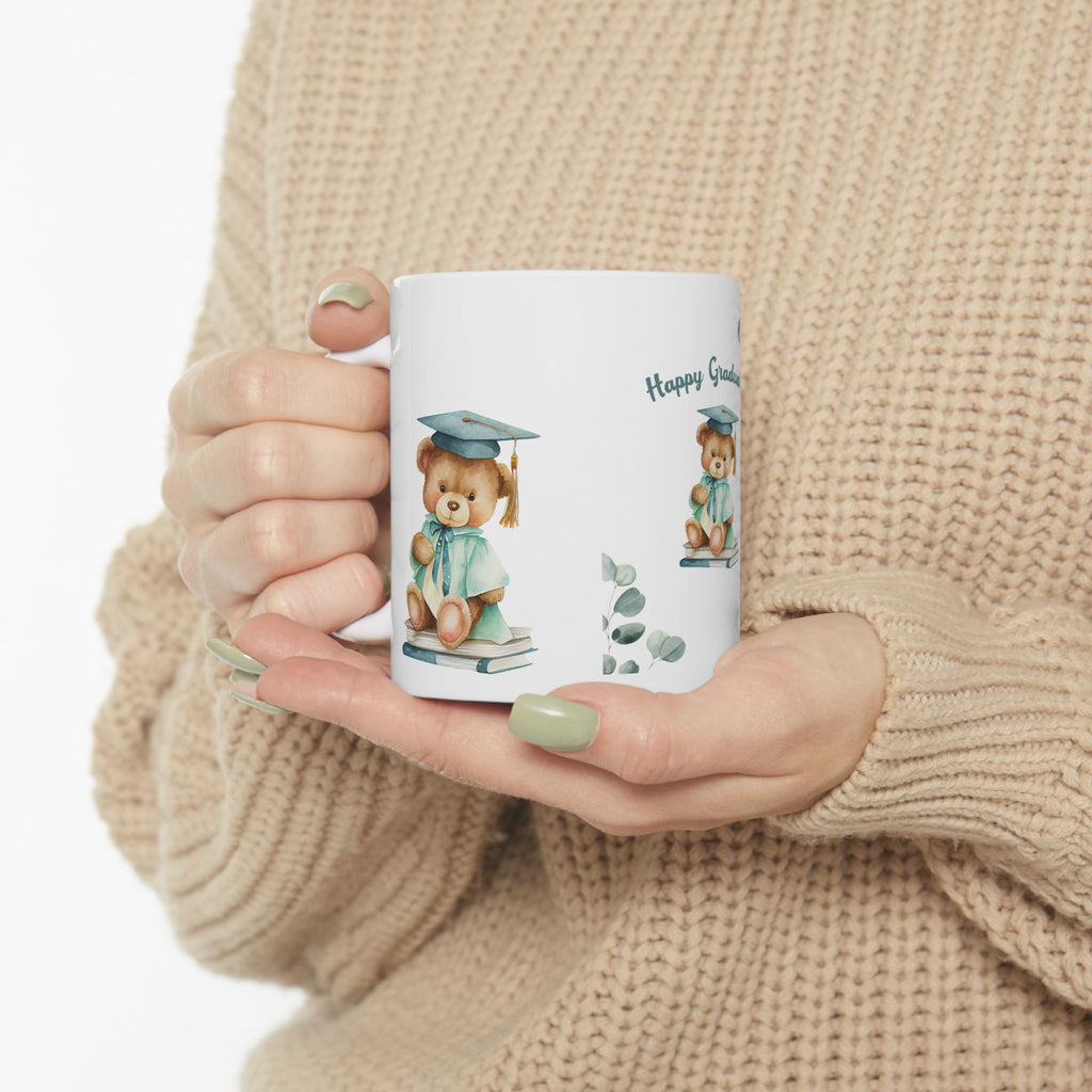 Graduation Teddy Bear Ceramic Mug – 'Happy Graduation' Keepsake (11oz & 15oz)