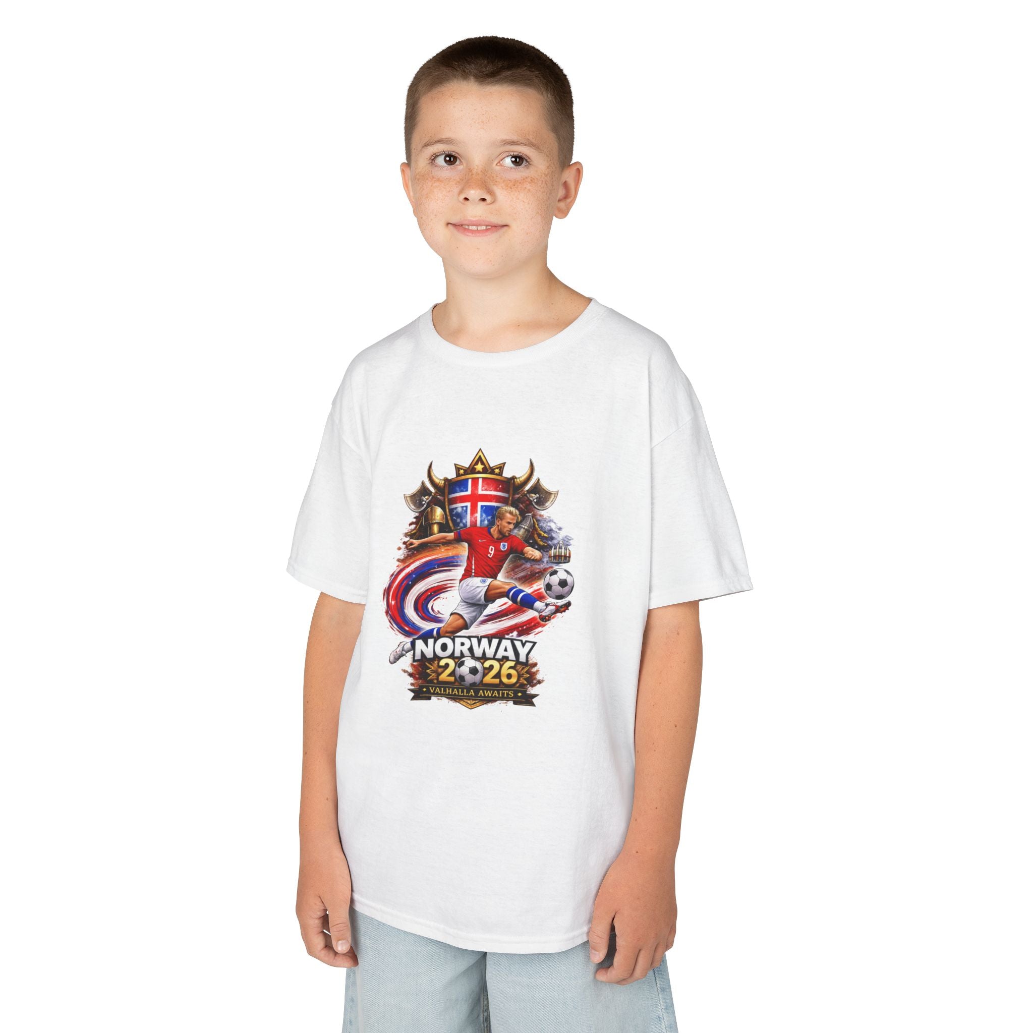 Norway 2026 Kids T‑Shirt – Norwegian Flag & Viking Adventure Design