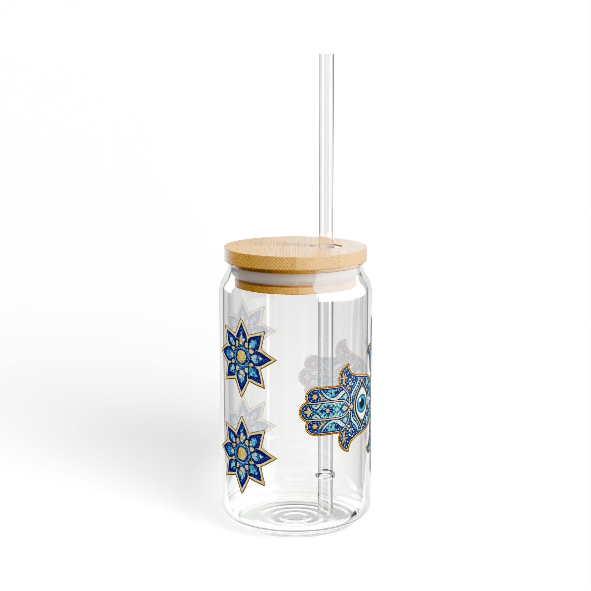 Evil Eye Hamsa Sipper Glass - 16oz