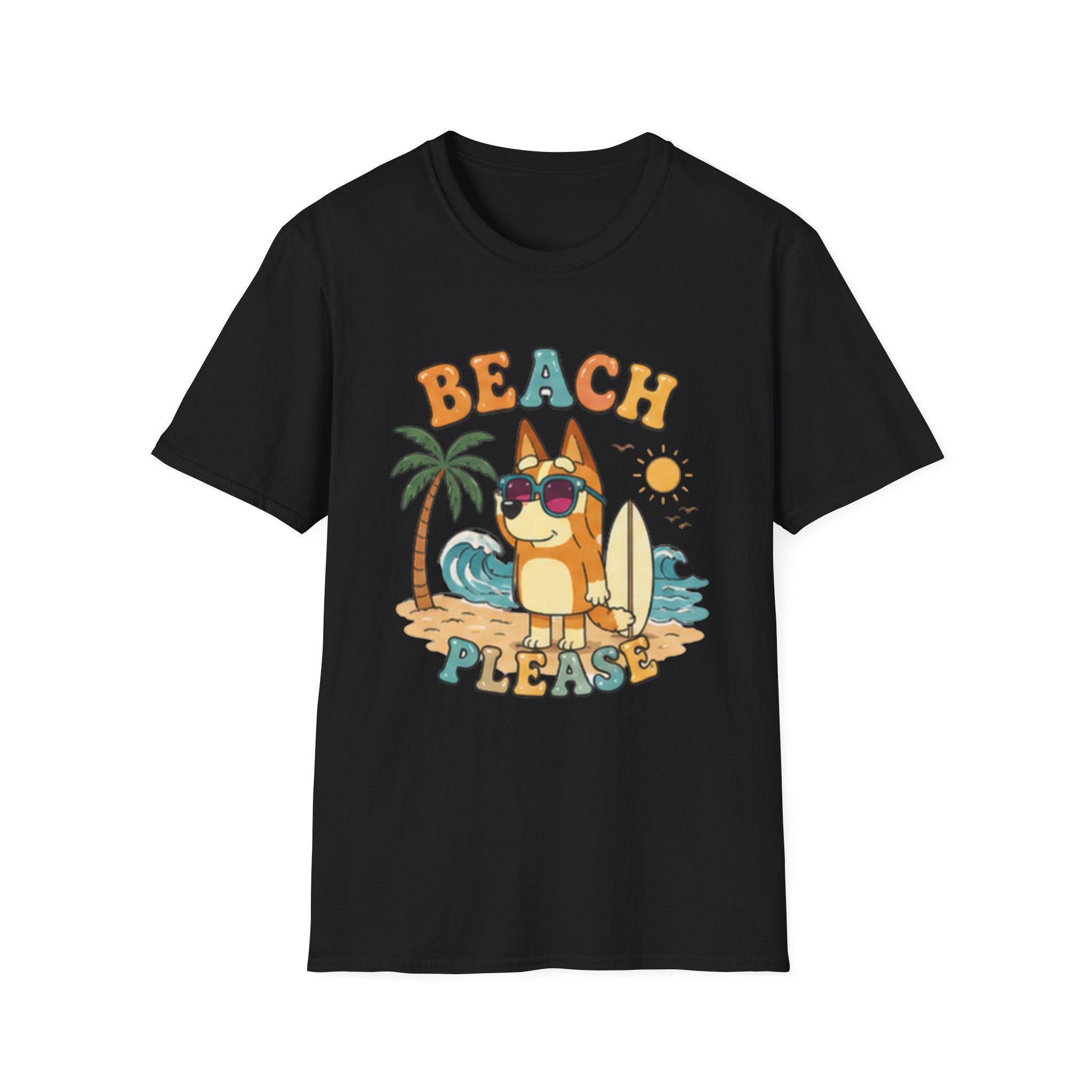 Beach Please T-Shirt — Cute Surfing Dog Retro Summer Tee