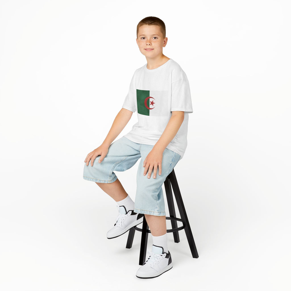 Algeria Flag Kids Tee — 2026 Map & Crescent Soccer Pride Shirt