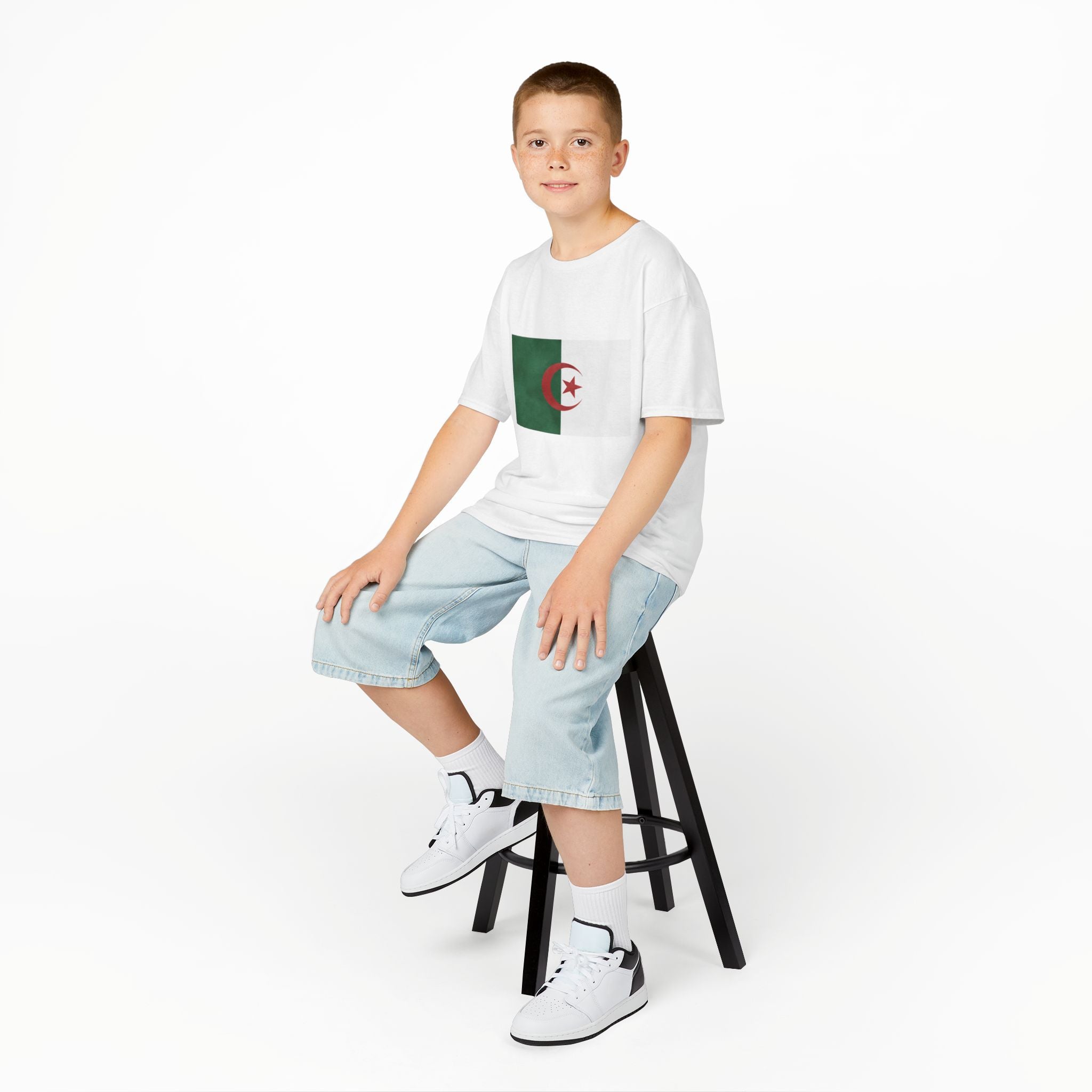 Algeria Flag Kids Tee — 2026 Map & Crescent Soccer Pride Shirt