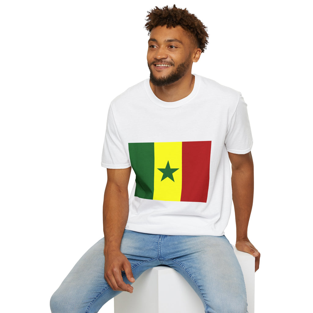 Senegal 2026 Soccer T-Shirt — Flag Front, Back Crest with Lion & Trophy