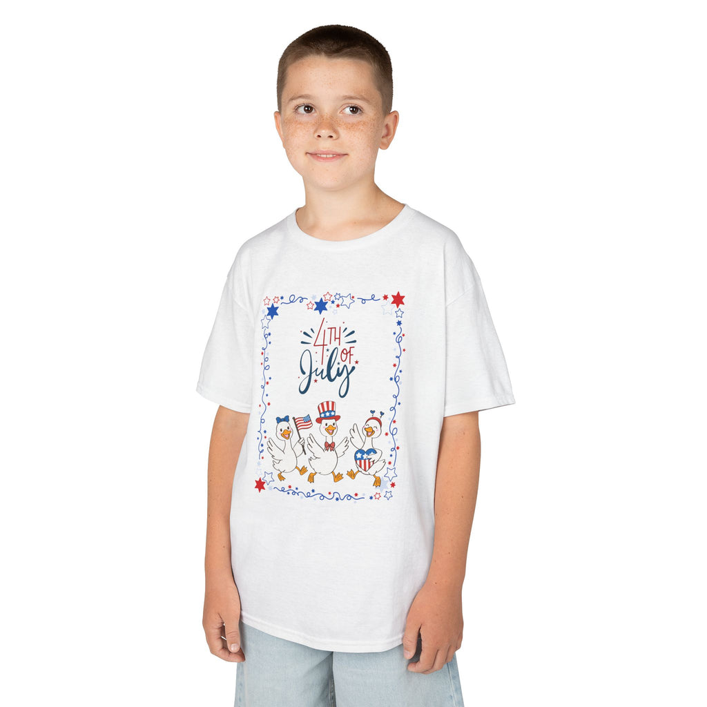Kids T‑Shirt — 4th of July Duck Parade Patriotic Tee