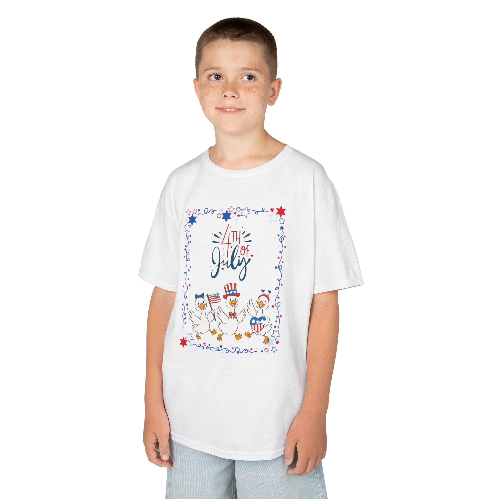 Kids T‑Shirt — 4th of July Duck Parade Patriotic Tee