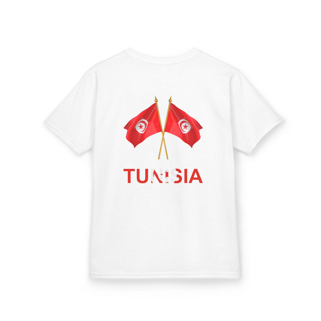 Tunisia Kids T‑Shirt – Tunisian Flag Graphic Tee (Front Flag, Back Crossed Flags & “TUNISIA”)