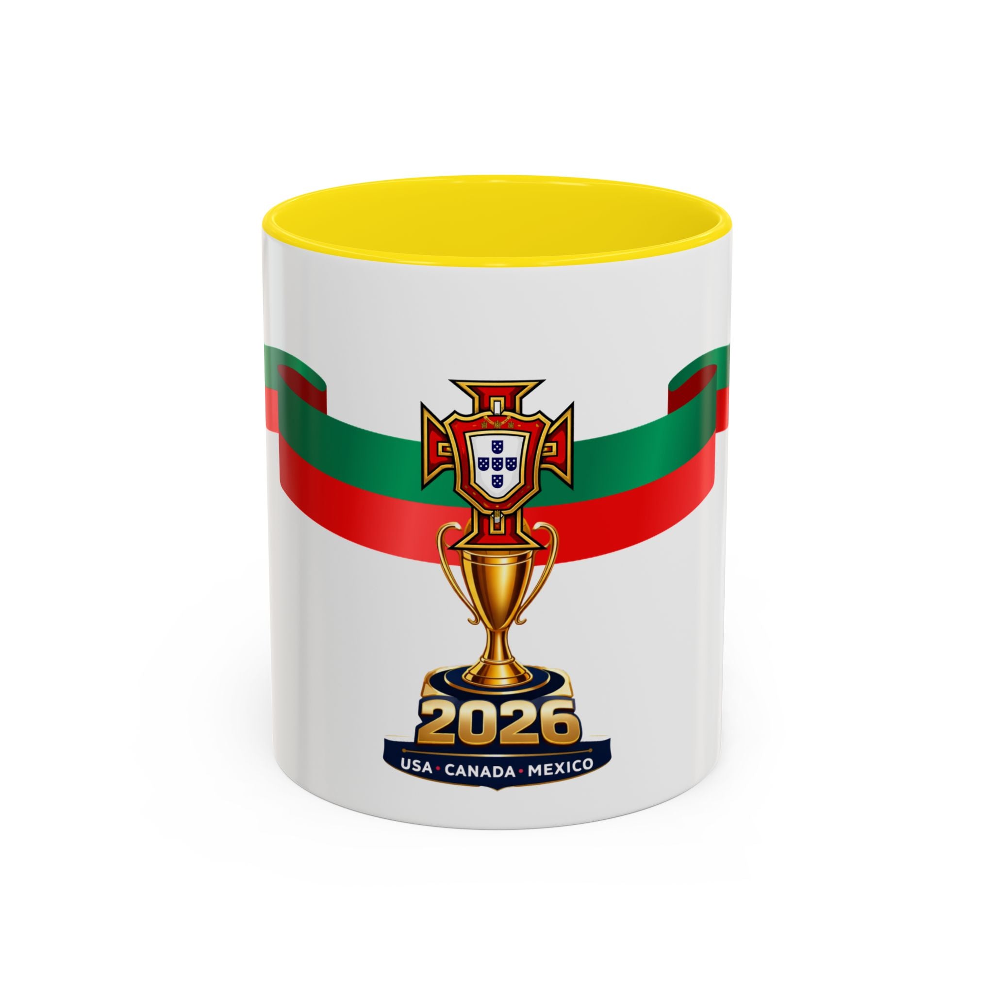 Portugal 2026 Soccer Cup Accent Coffee Mug – Portugal 2026 Trophy Design