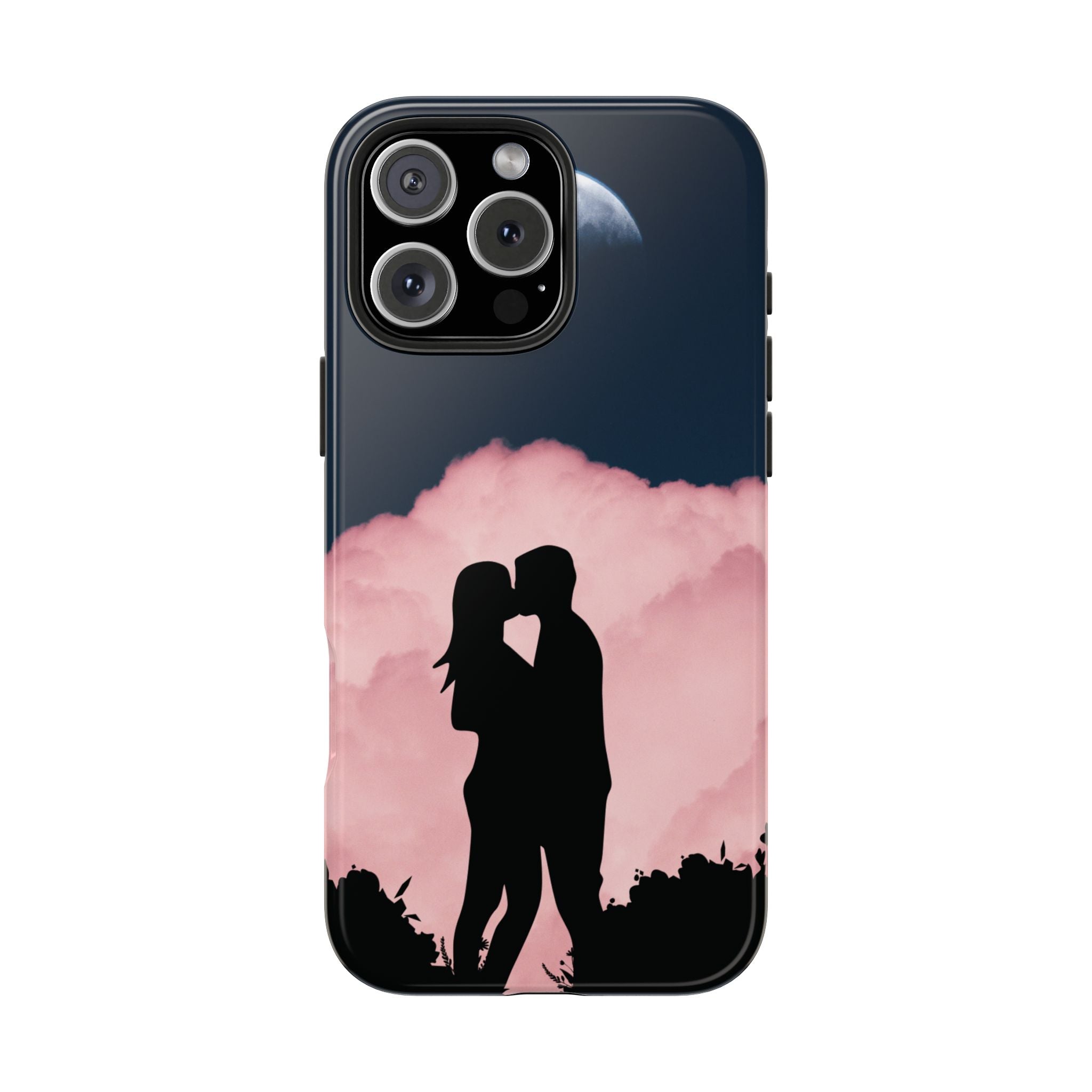 Tough Phone Case — Romantic Couple Silhouette with Moon & Pink Cloud