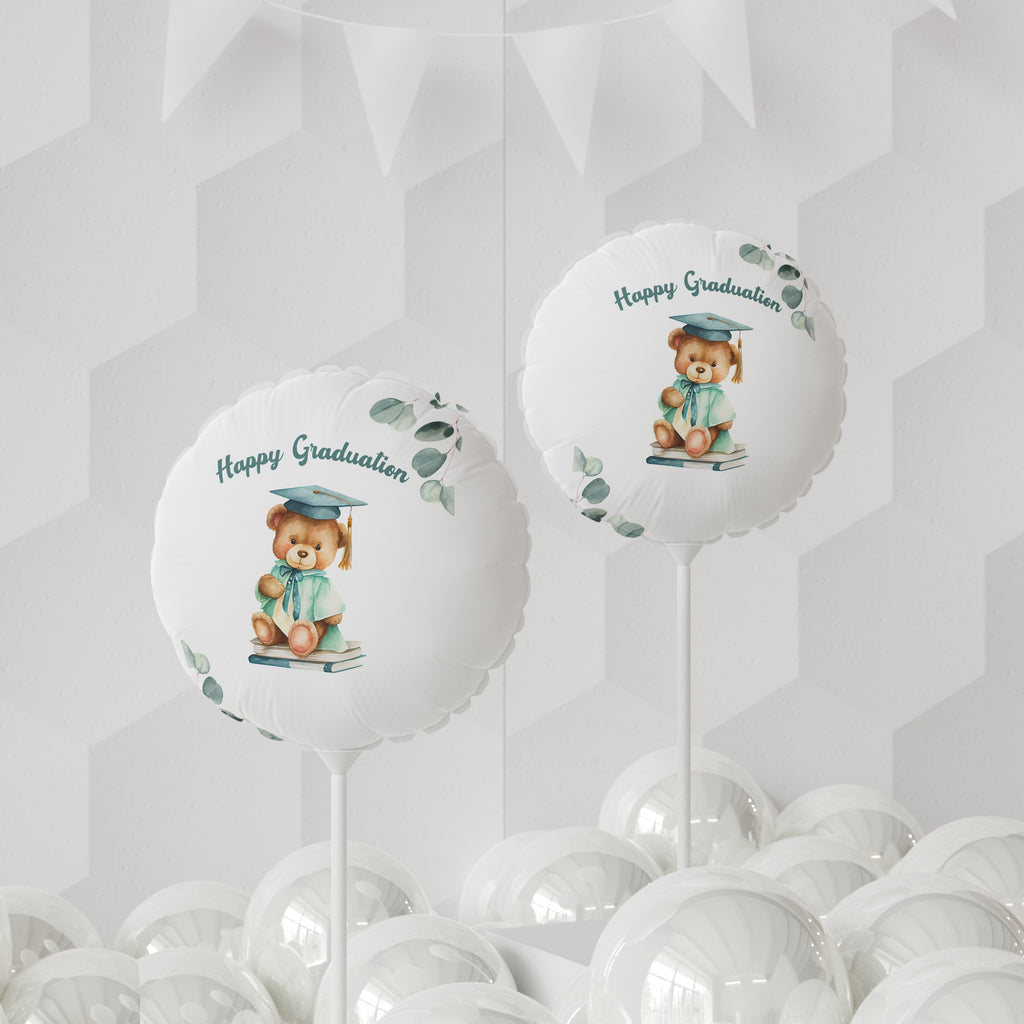 Happy Graduation Bear Balloon — 11" Round Celebration Balloon