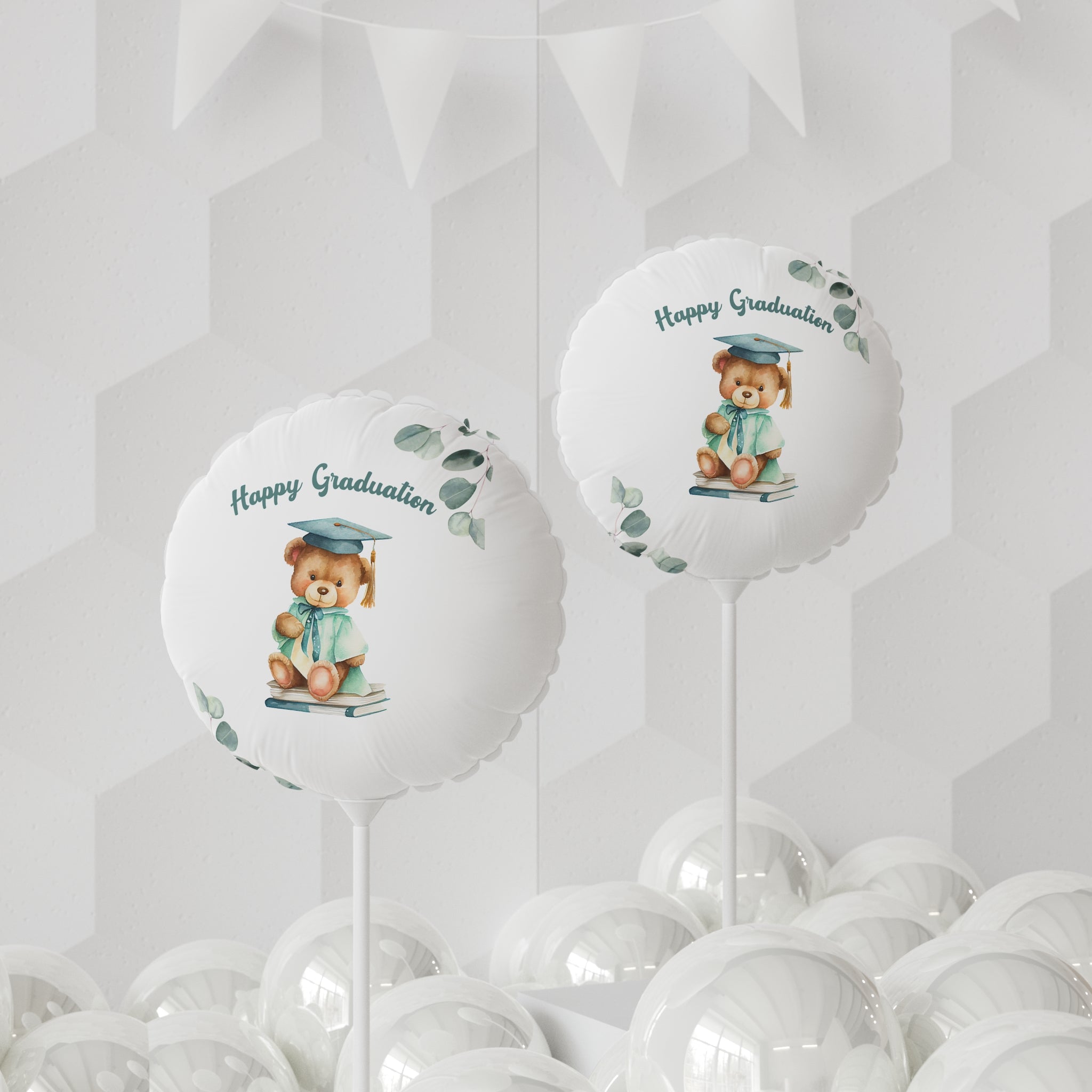 Happy Graduation Bear Balloon — 11" Round Celebration Balloon