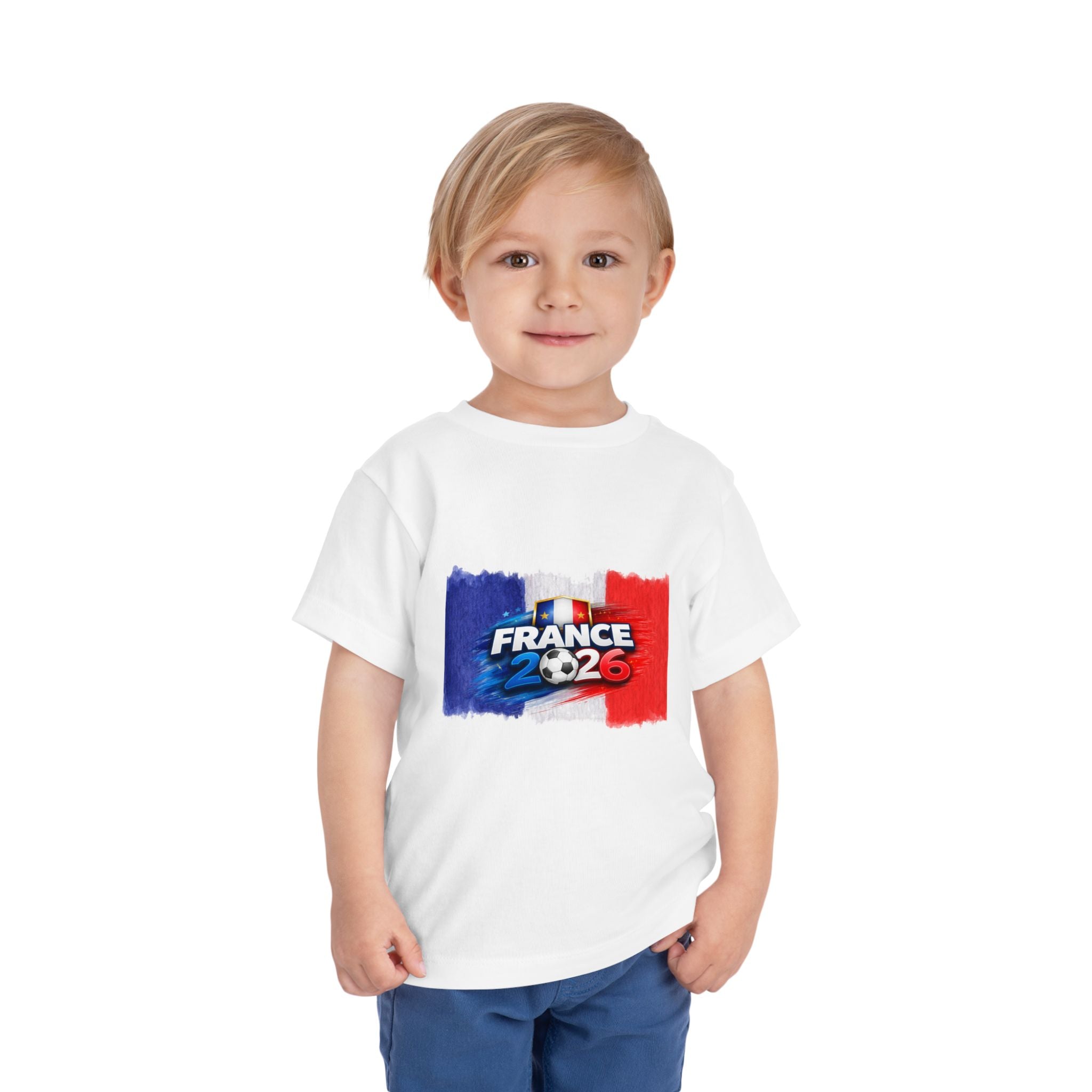 Toddler Tee — France 2026 Soccer Fan Shirt with Tricolor Flags