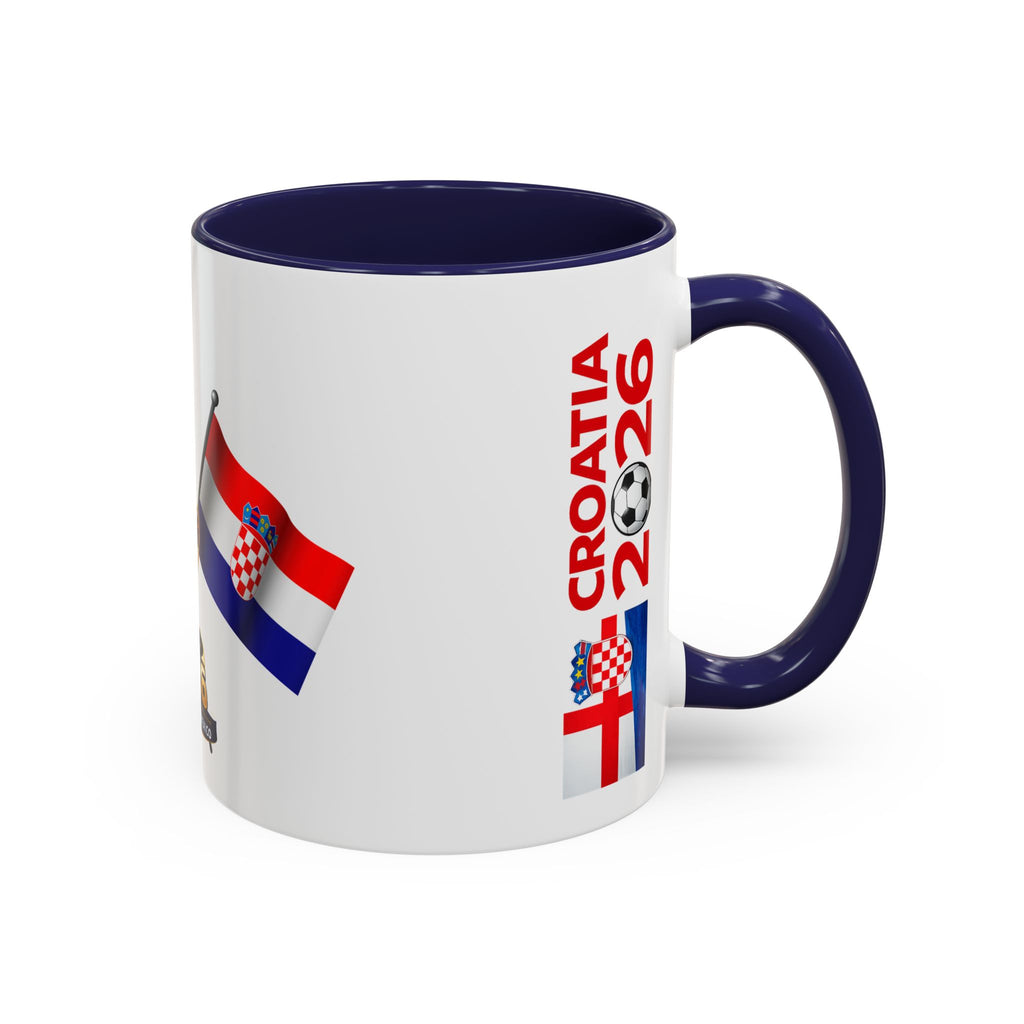 Croatia 2026 Soccer Fan Coffee Mug — Flags & Trophy Cup Design