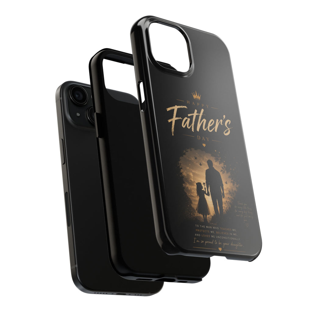 Father's Day Tough Phone Case — 'Happy Father's Day' Silhouette Design