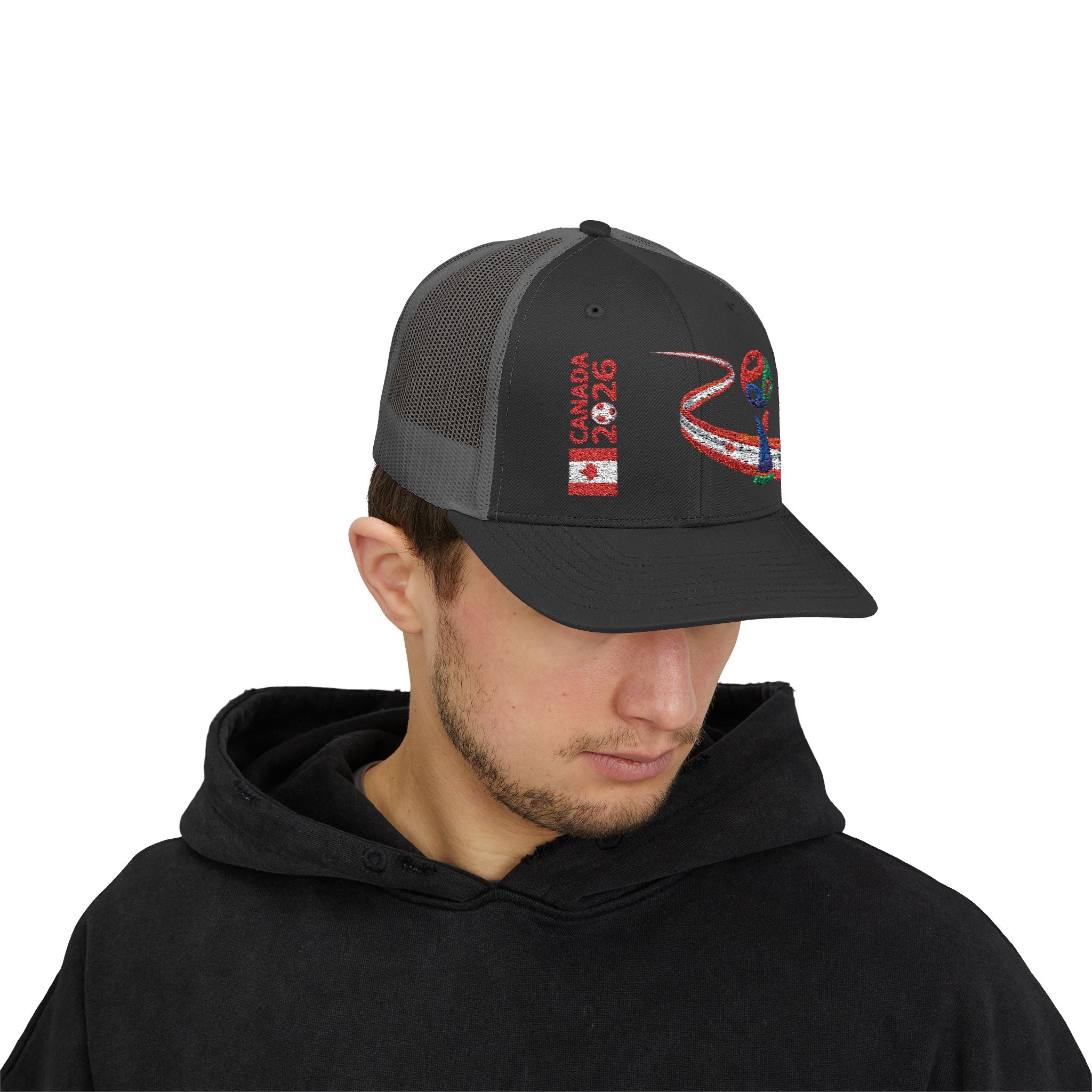 Canada 2026 Snapback Trucker Hat — Red Maple Road Design