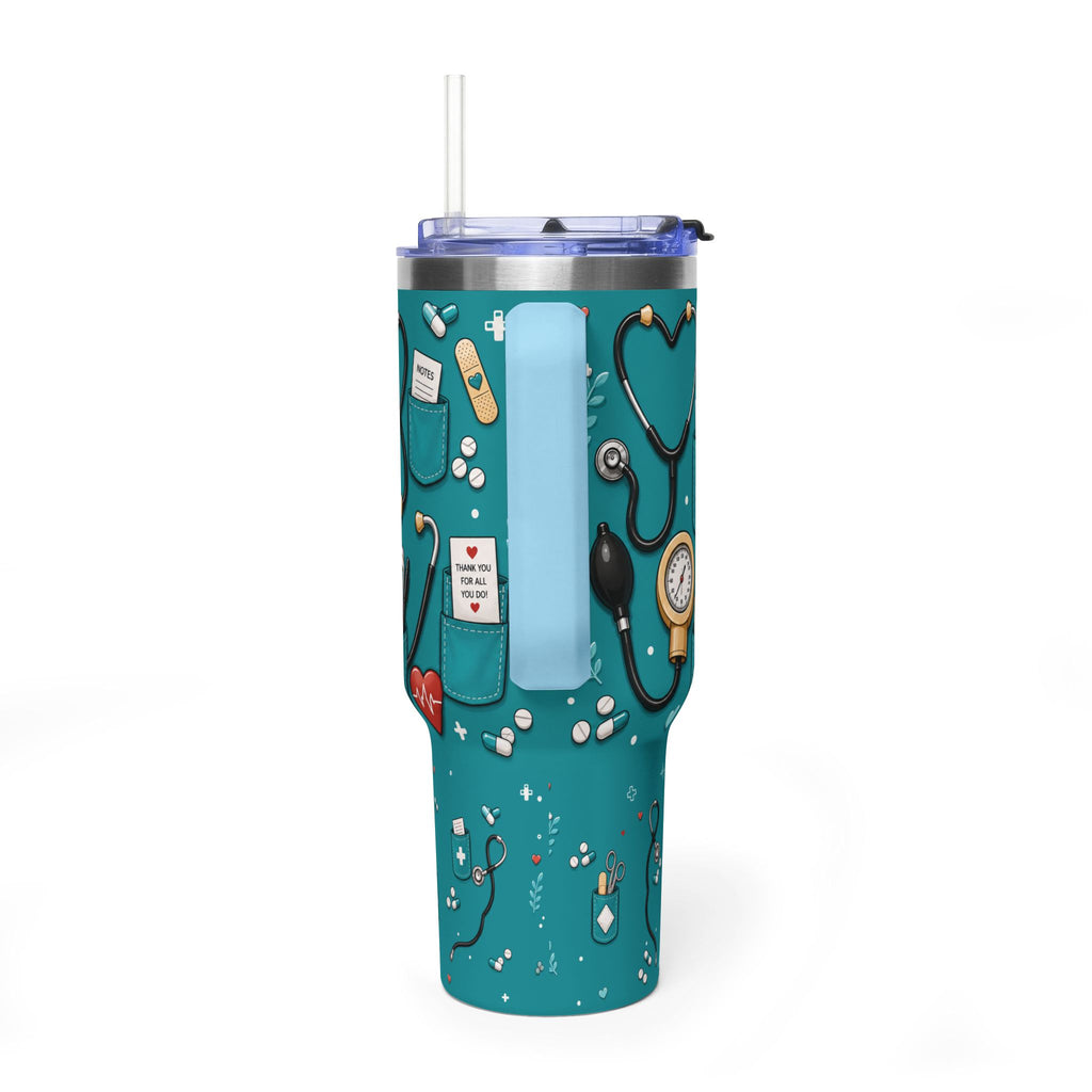 Nurse Nutrition 40oz Vacuum Tumbler – Medical Tools Pattern Insulated Travel Mug