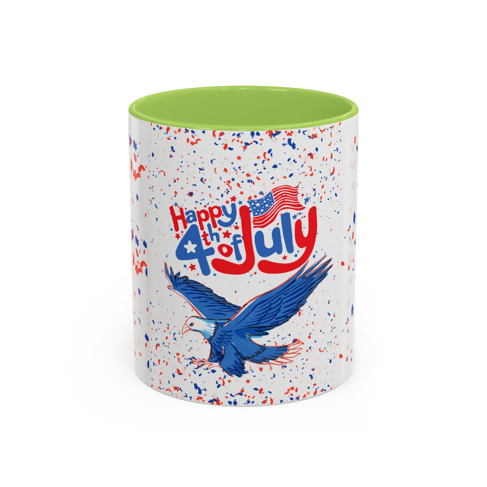 4th of July Coffee Mug - Patriotic Eagle Accent Mug, Red White & Blue Celebration Drinkware