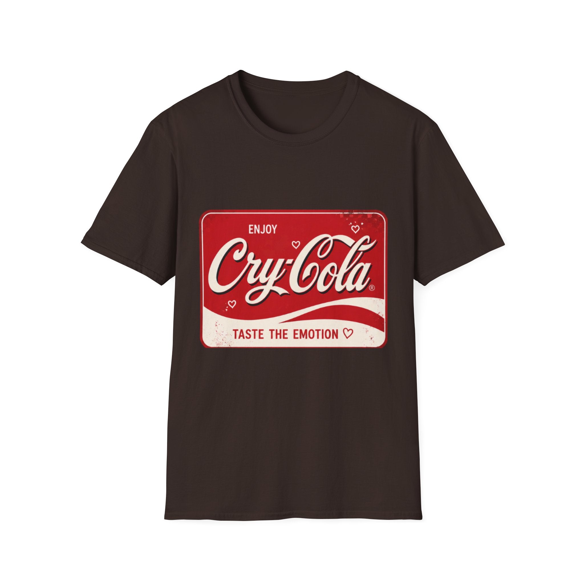 Cry-Cola Vintage Logo T-Shirt — "Taste the Emotion" Retro Soda Tee