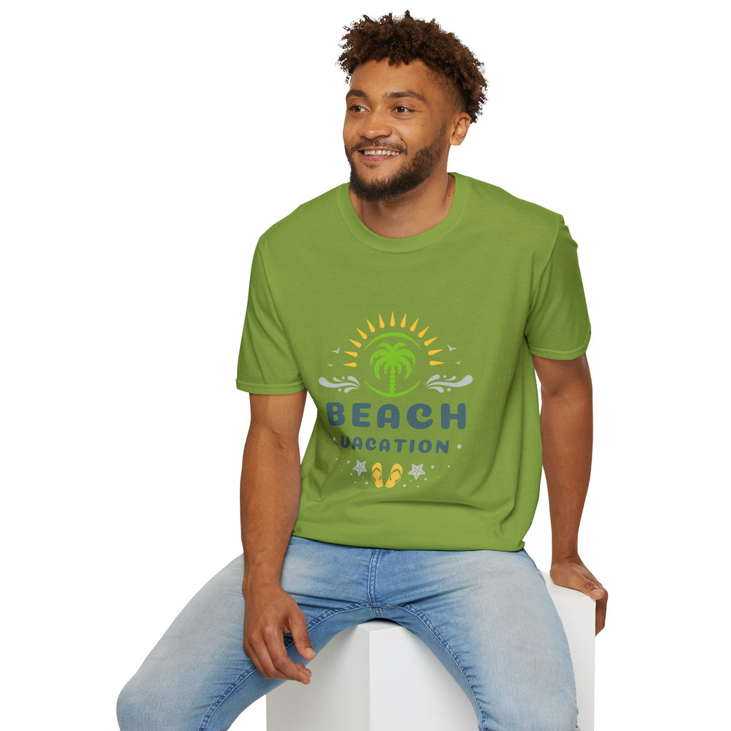 Beach Vacation T-Shirt — Palm Tree Sunset Graphic Tee