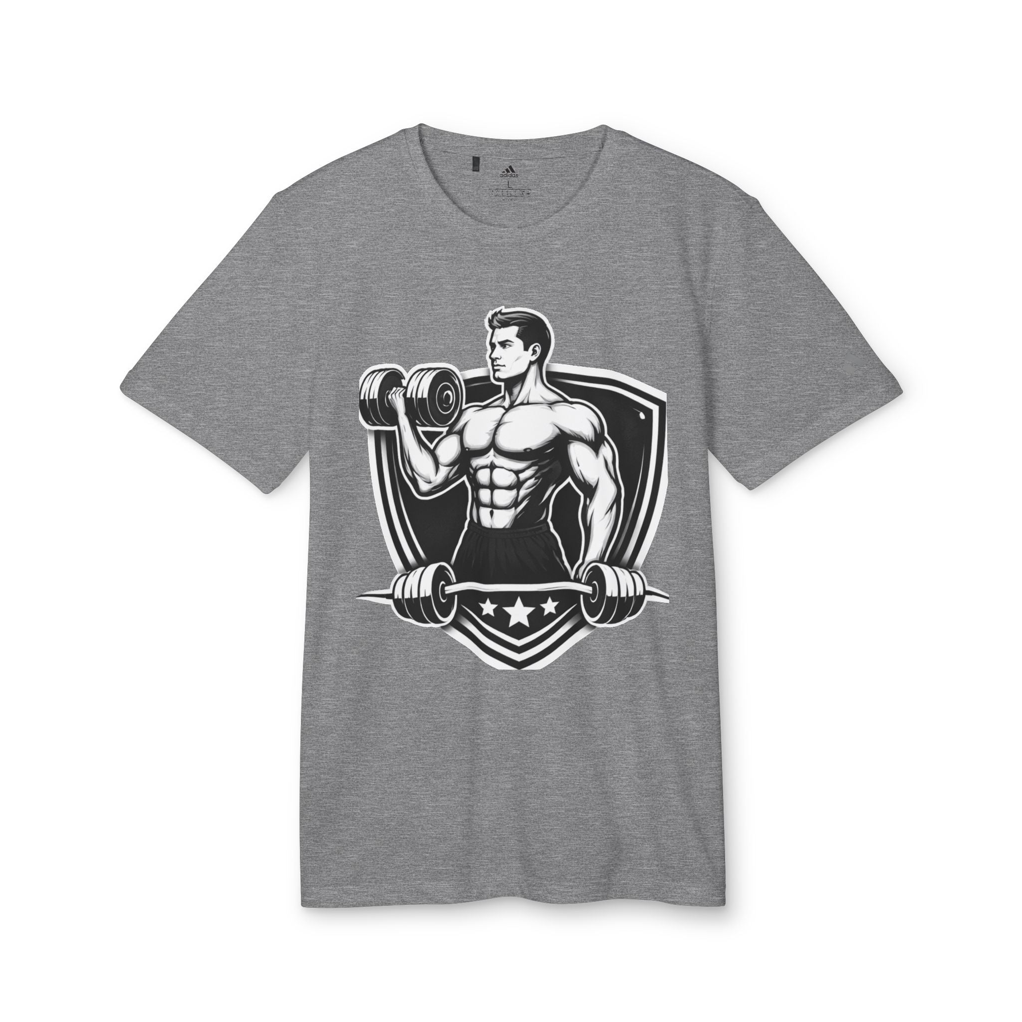 Fitness Graphic T-Shirt — Vintage Bodybuilder Barbell Design