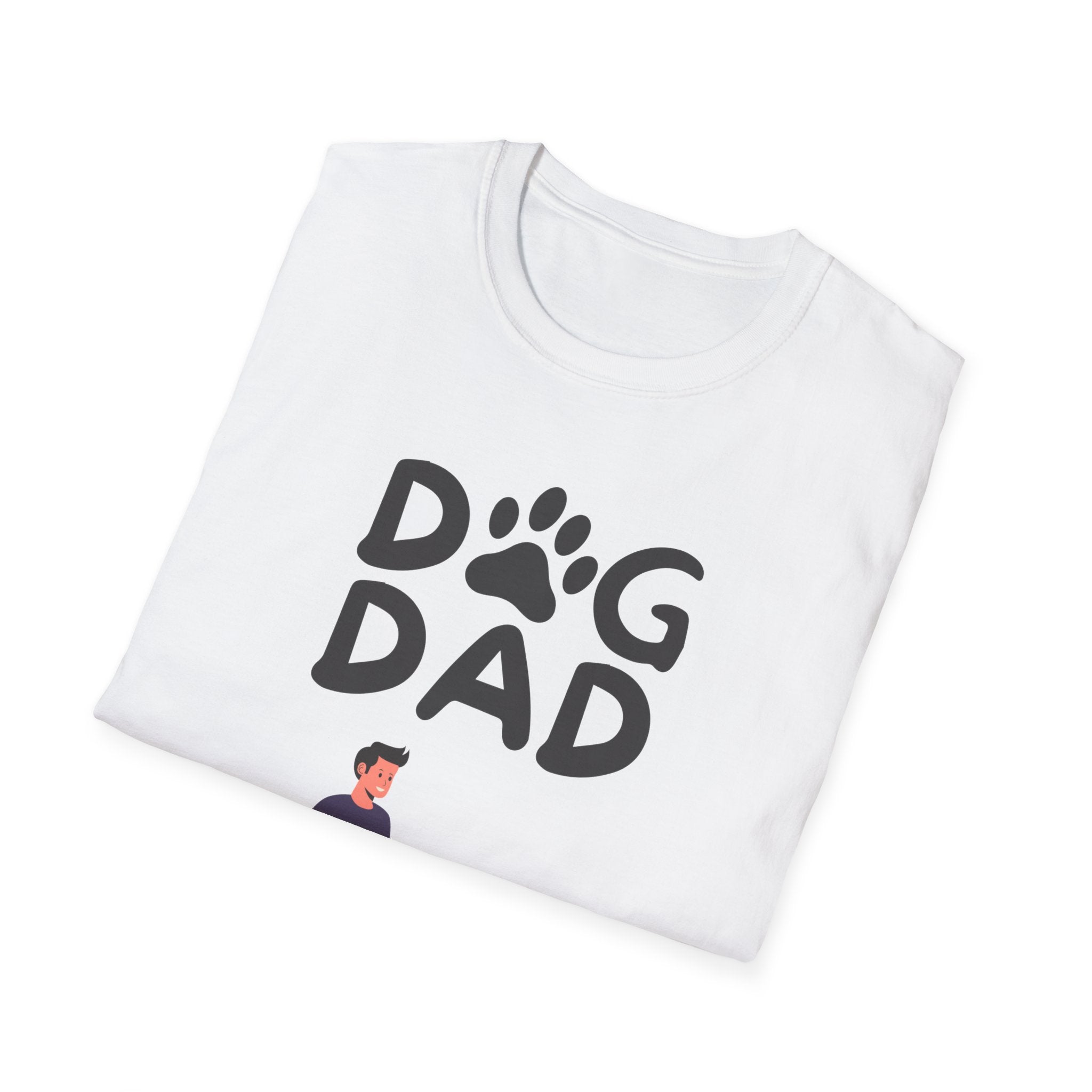 Dog Dad T-Shirt — Men’s Cute Paw Print & Walking Illustration Tee