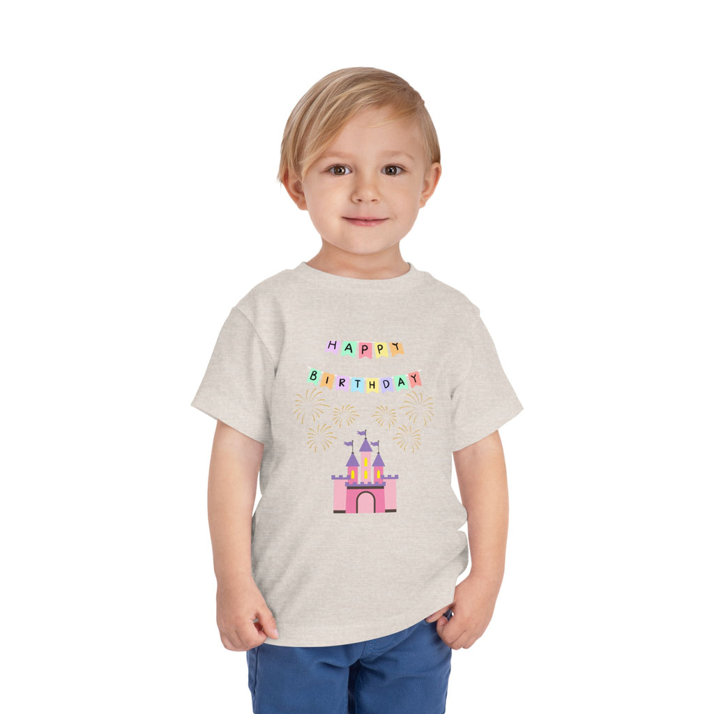 Toddler Birthday Castle Tee — "Happy Birthday" Princess Shirt