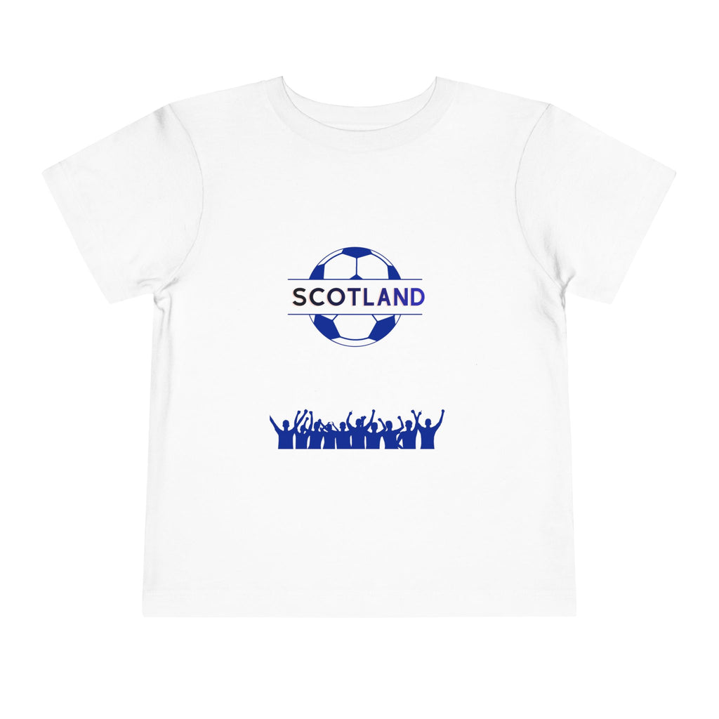 Scotland Toddler Soccer Tee — Blue Saltire Map & Fans