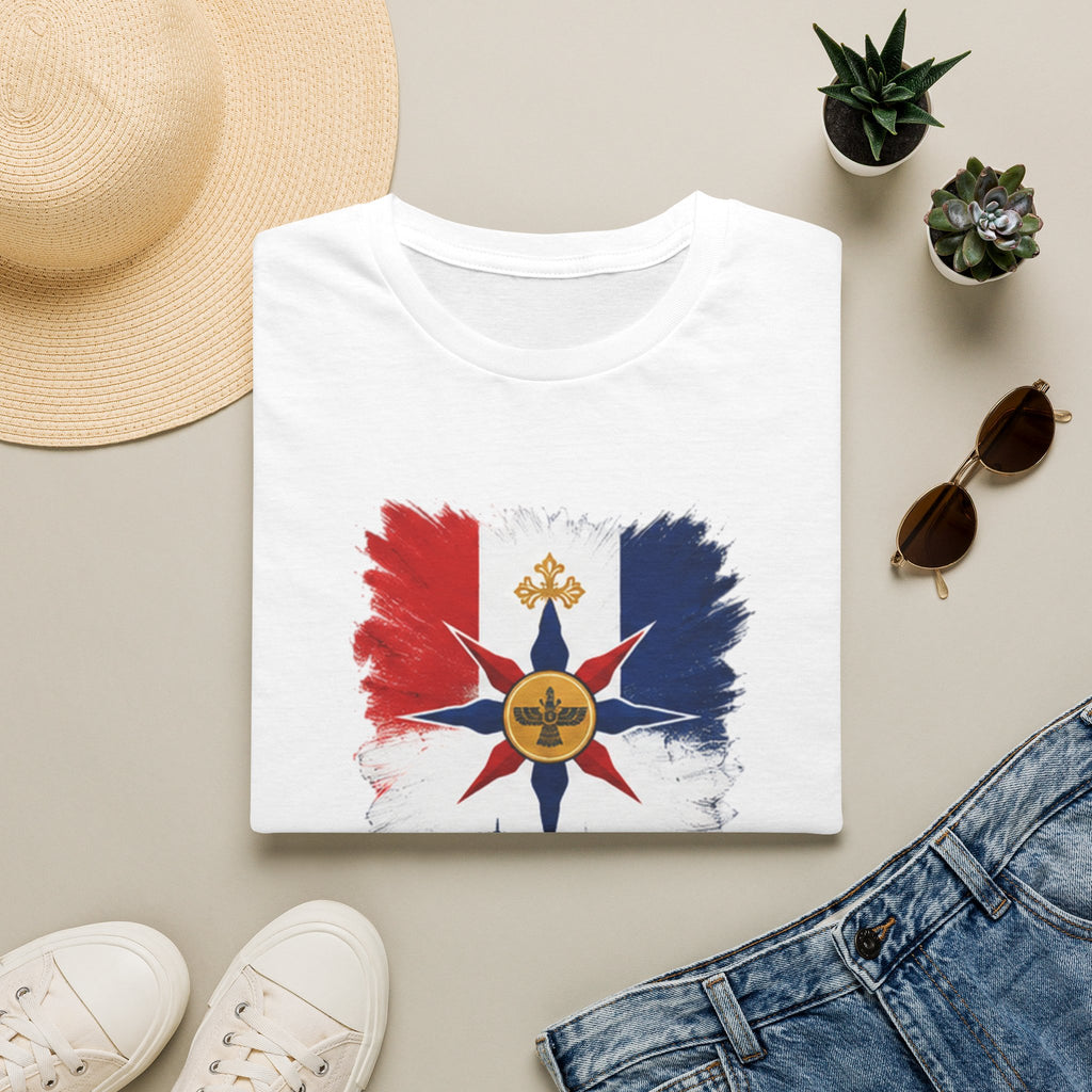 Chaldean Heritage T-Shirt — Mesopotamia Cross Flag Design
