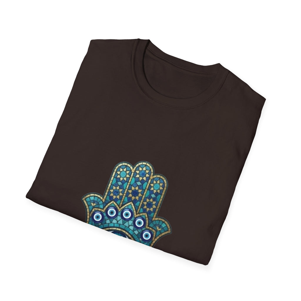 Hamsa Hand Tee with Evil Eye Print — Protective Symbol T-Shirt