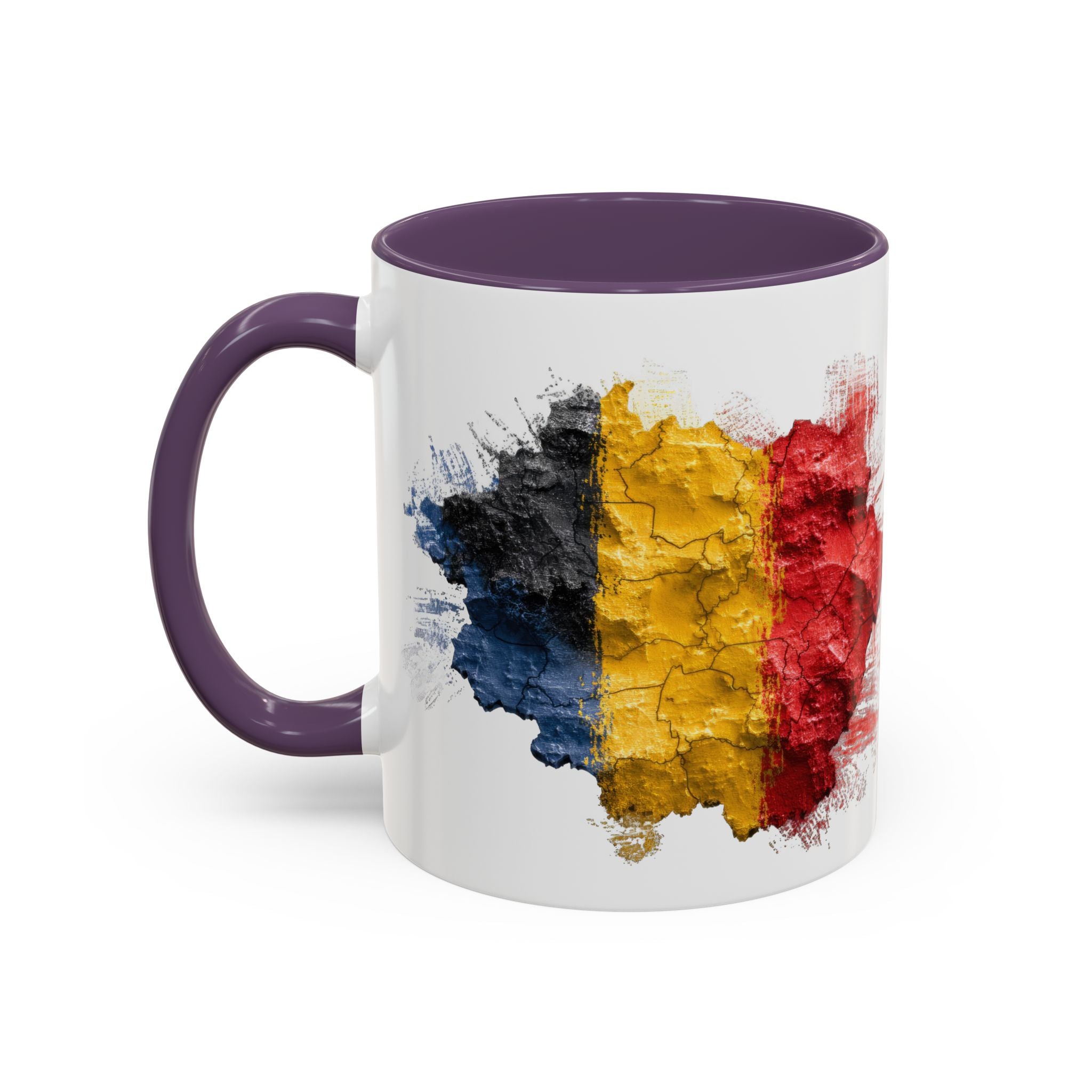 Belgium Flag Coffee Mug – Distressed Watercolor Accent Mug (11/15oz)