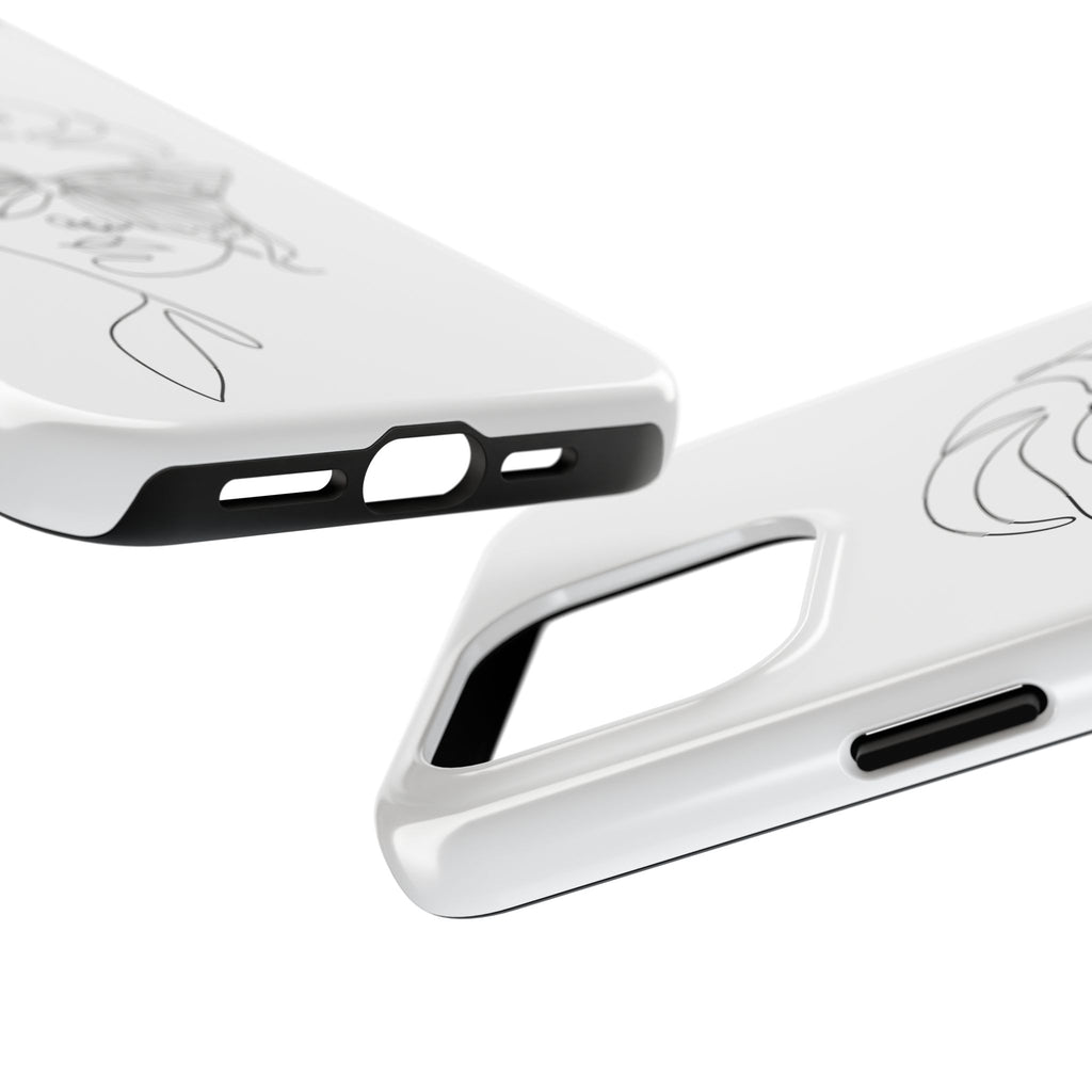 Butterfly Line Art Tough Phone Case — Minimalist Woman Face Design