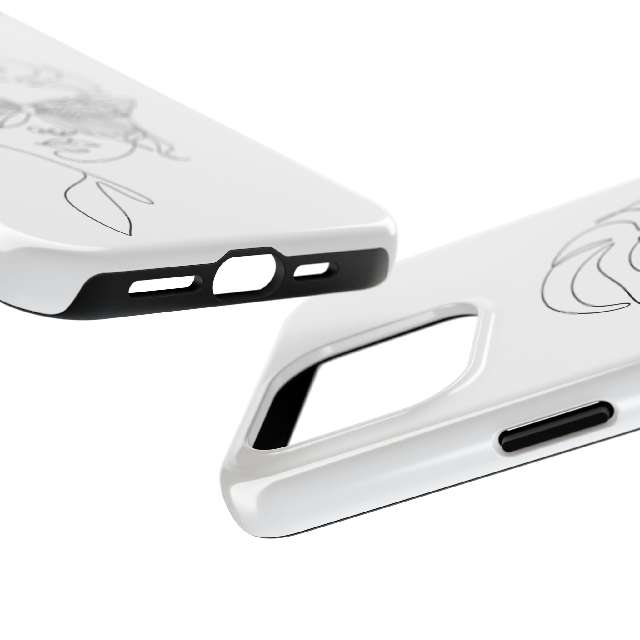 Butterfly Line Art Tough Phone Case — Minimalist Woman Face Design