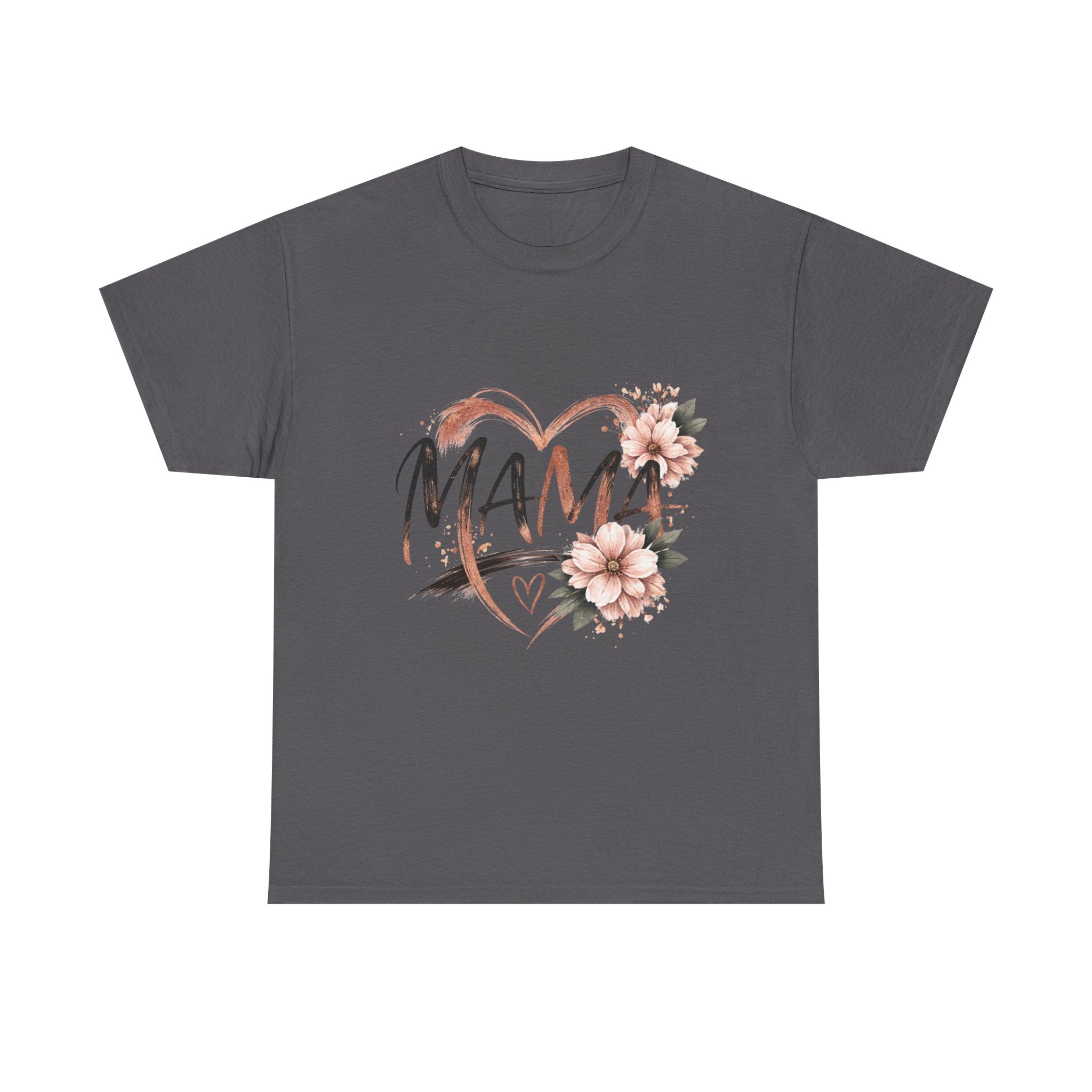 Mama Heart Floral Tee — "MAMA" Script Mother's Day Shirt