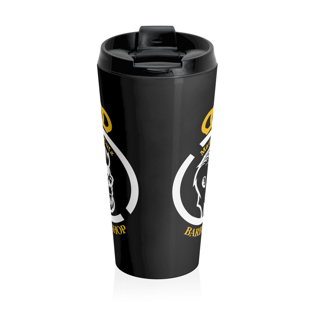 Madrid Cutz  Skull Stainless Steel Travel Mug — Black Insulated Coffee Tumbler for Barbers